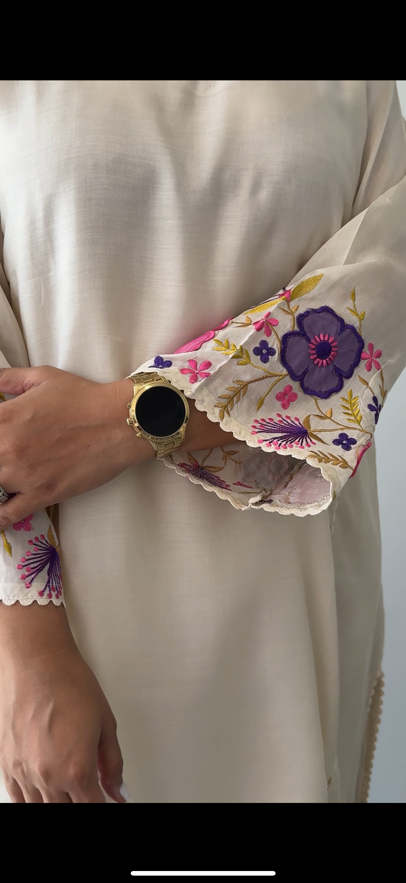 Ivory Appliqué Pure Muslin Suit Set