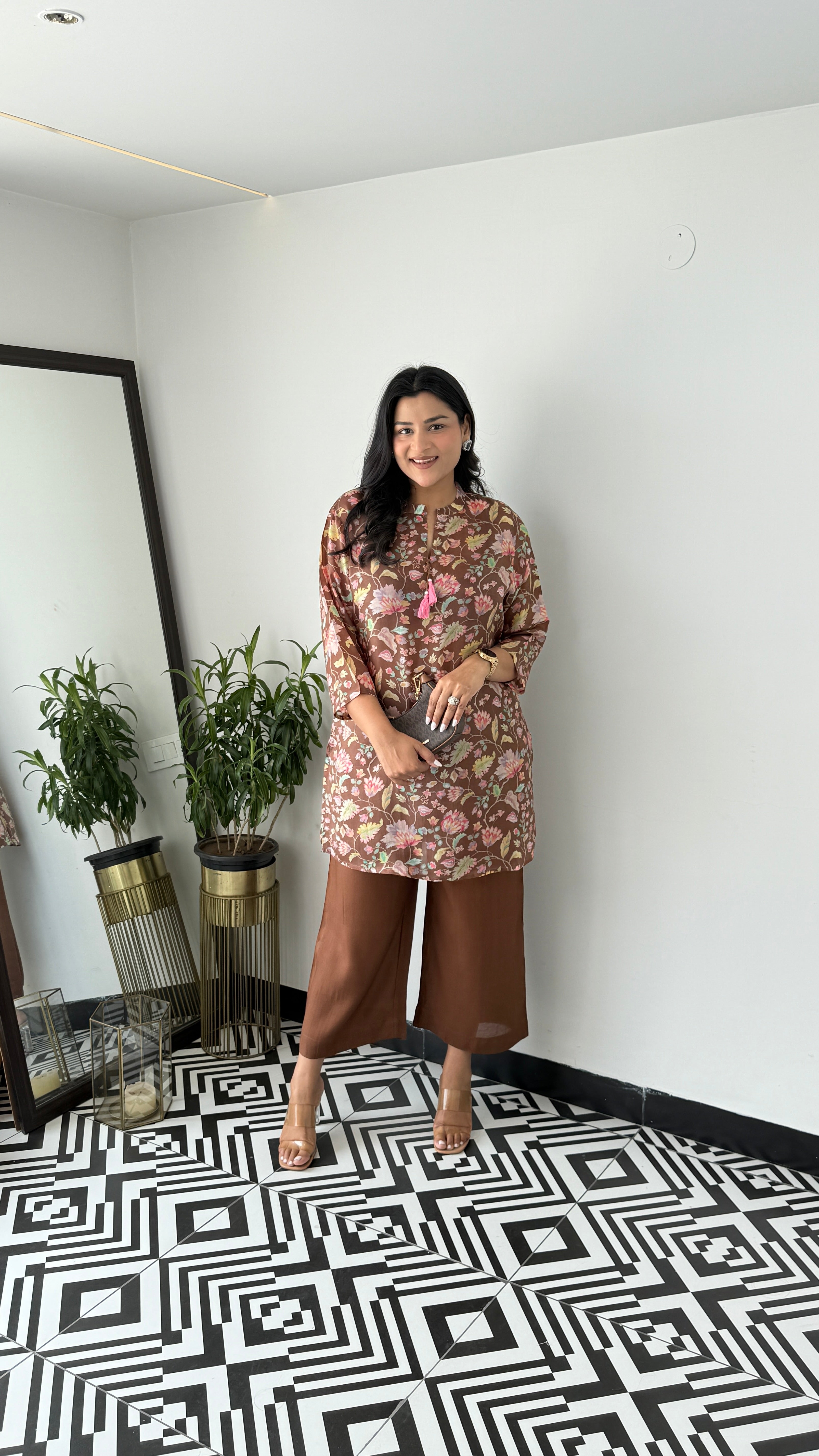 Melange Brown Multiprint Cord Set