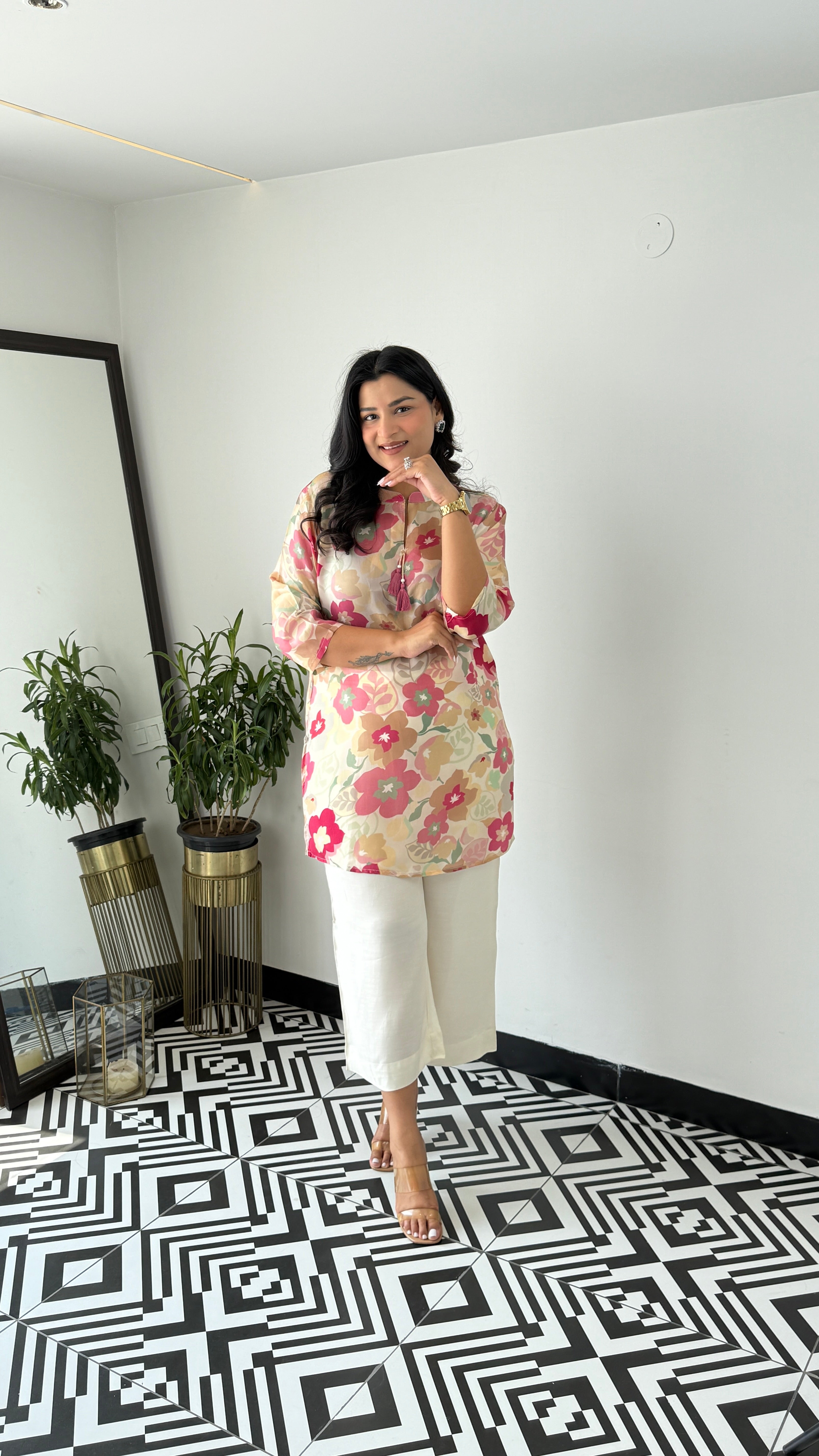 Melange Cream Multiprint Cord Set