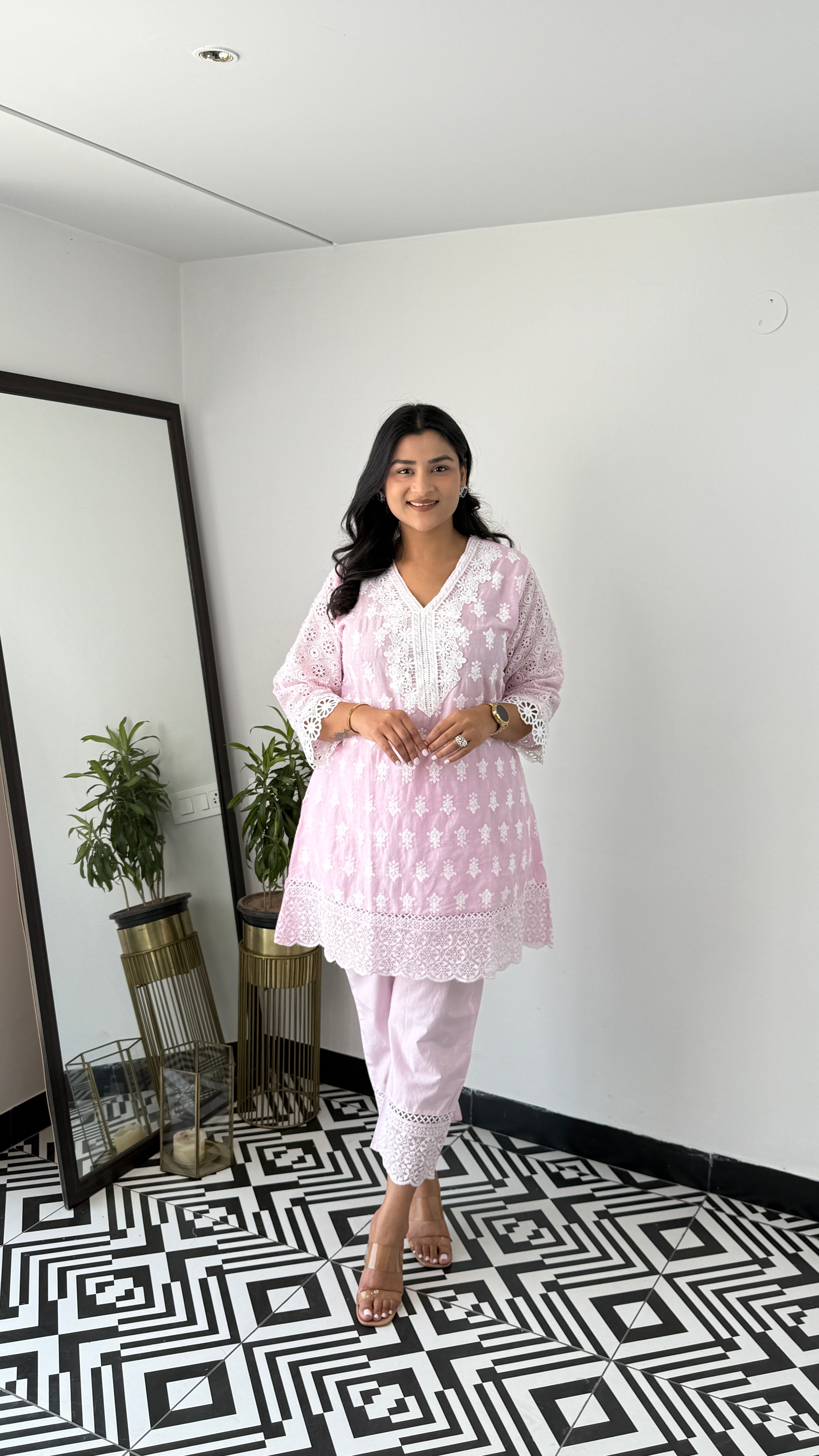 Lucknavi Pink Cord Set