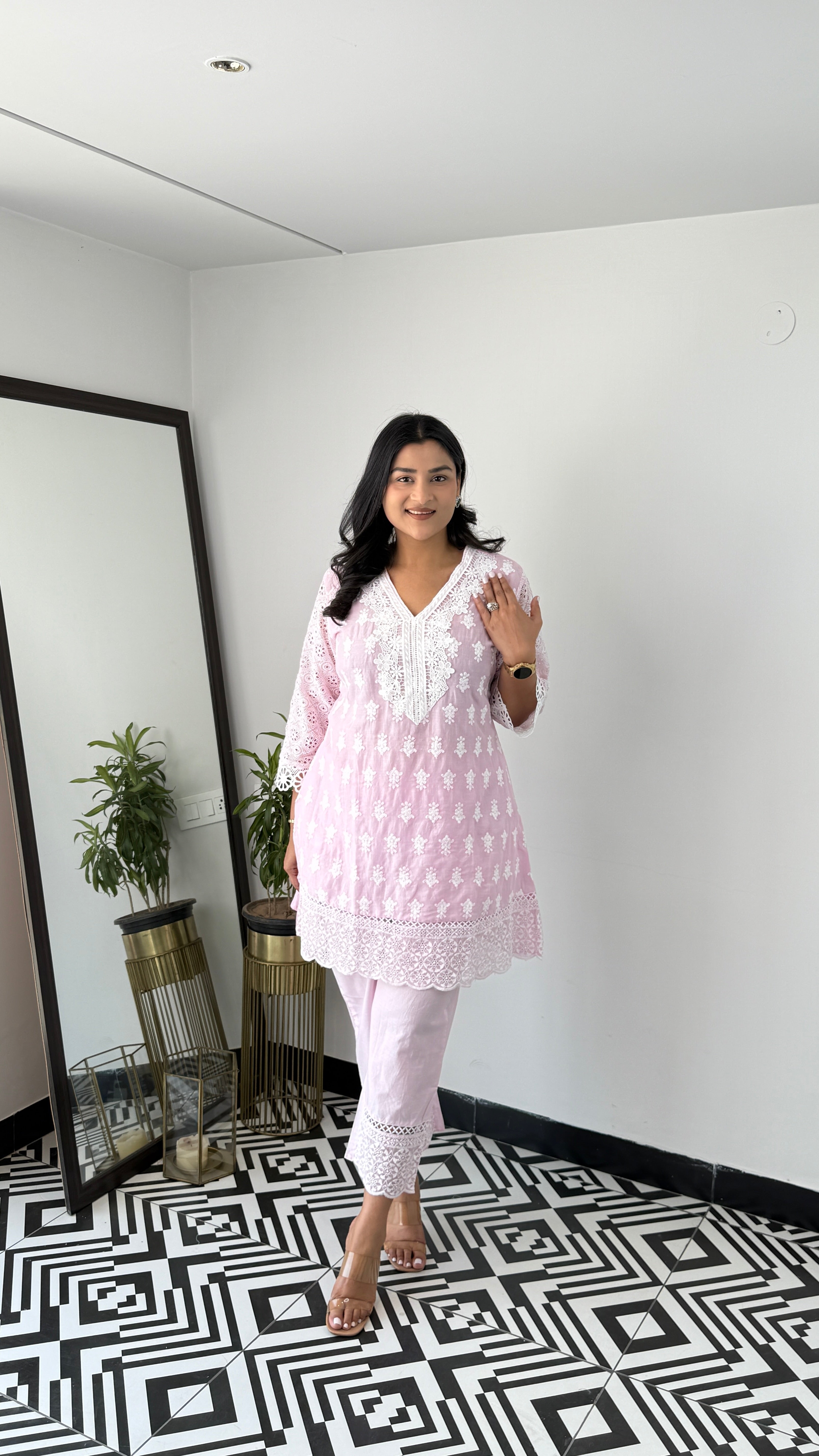 Lucknavi Pink Cord Set