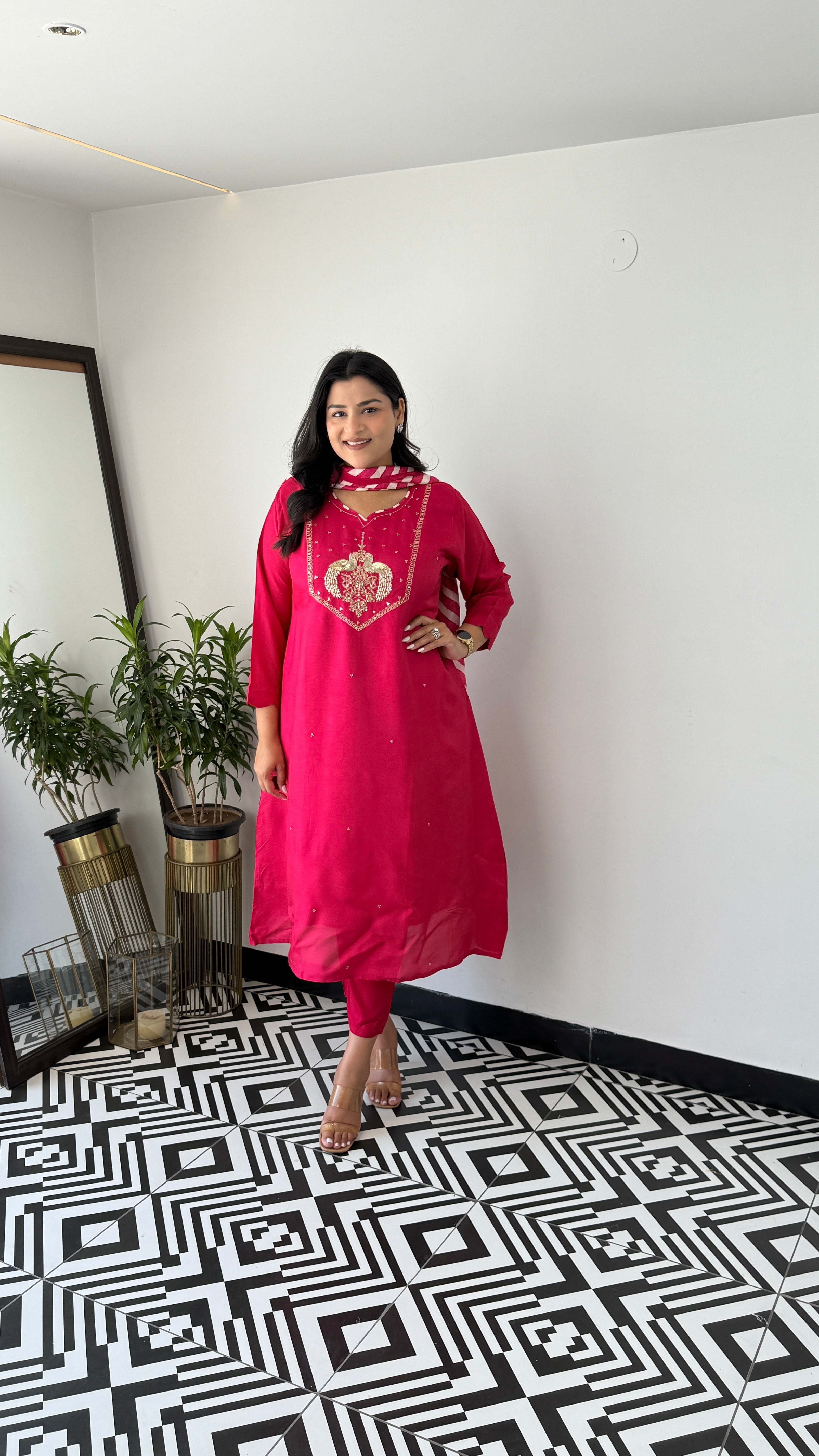 Magenta Lehariya Suit Set