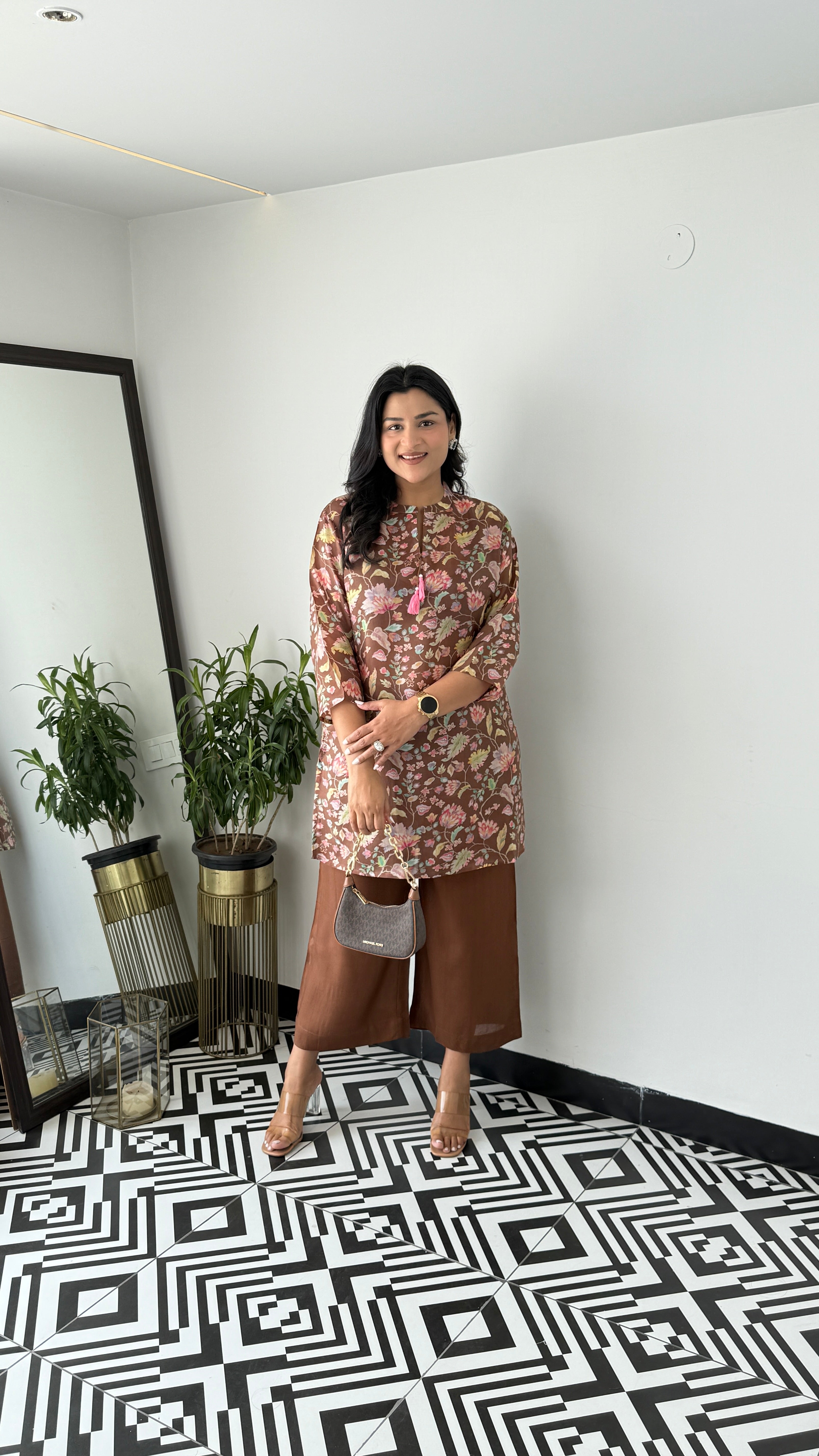 Melange Brown Multiprint Cord Set