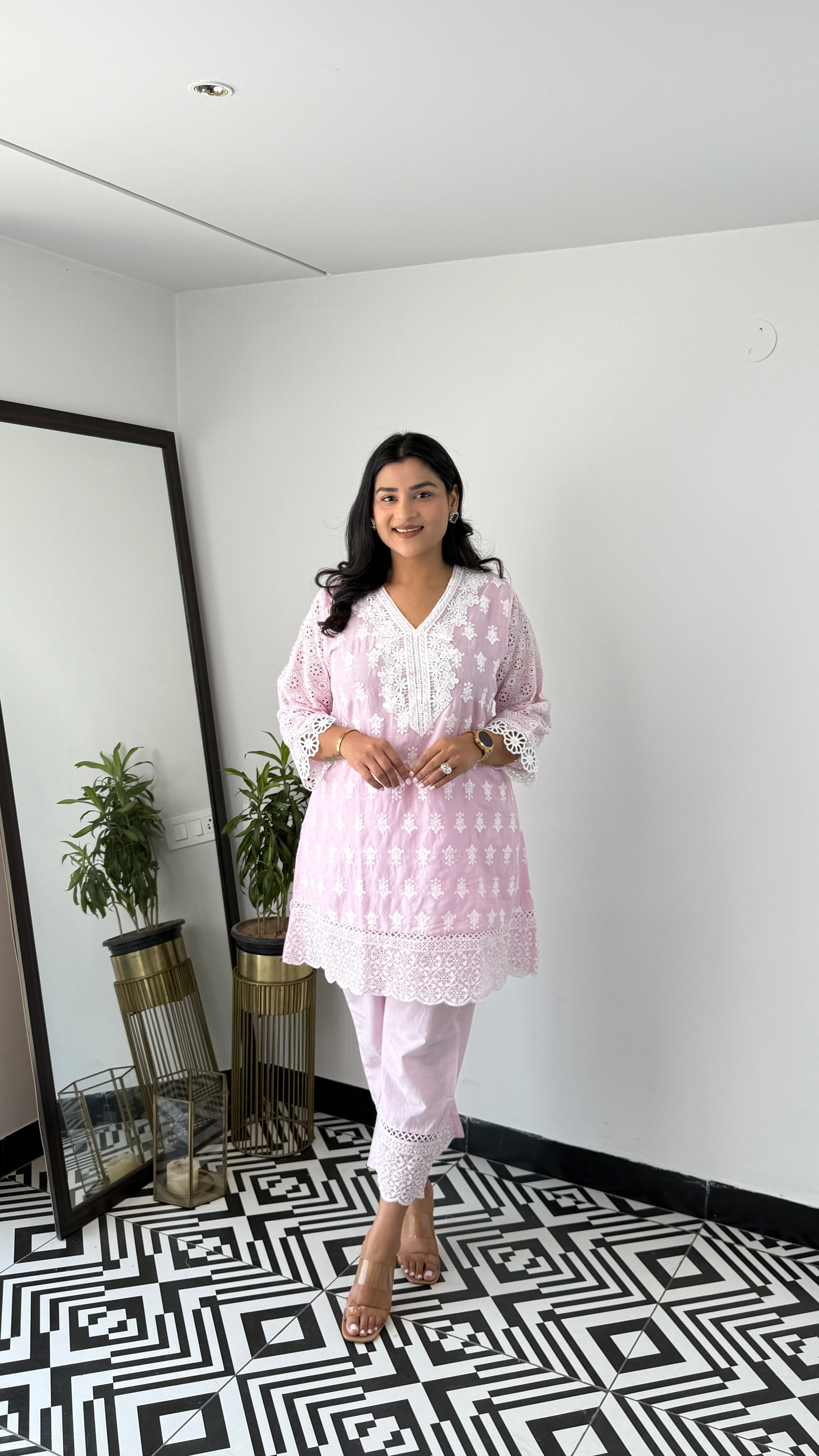 Lucknavi Pink Cord Set