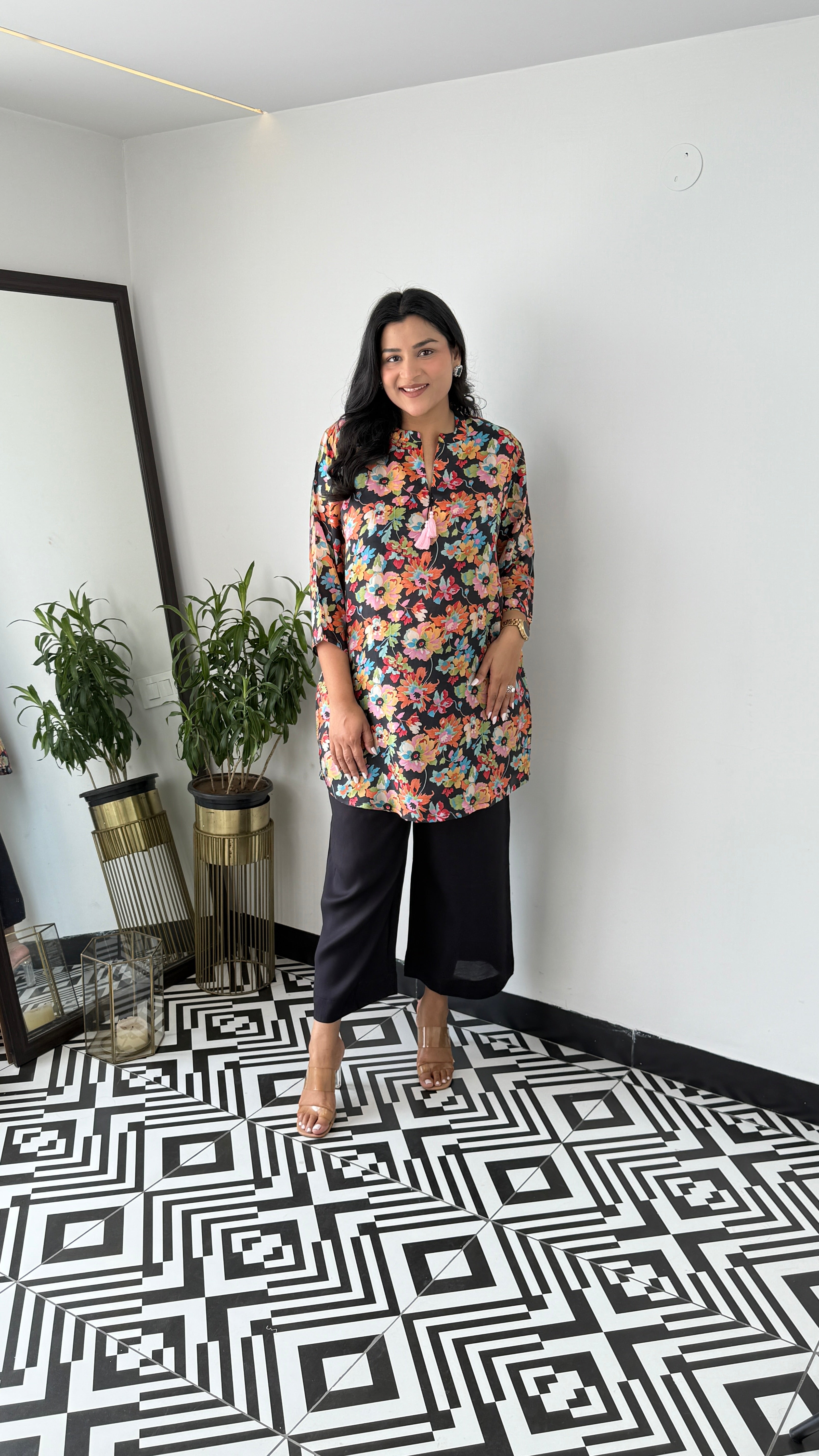 Melange Black Multiprint Cord Set