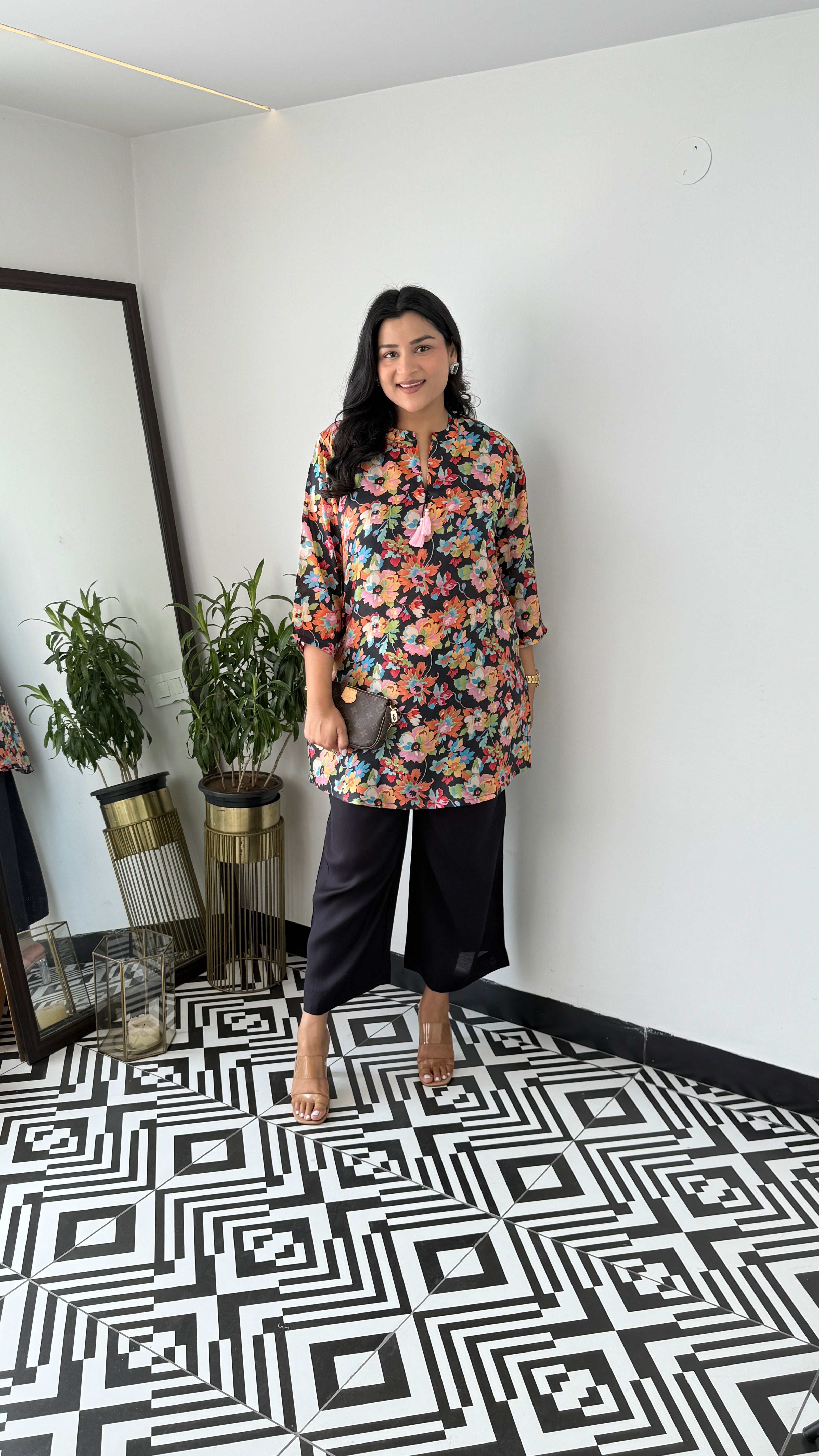 Melange Black Multiprint Cord Set