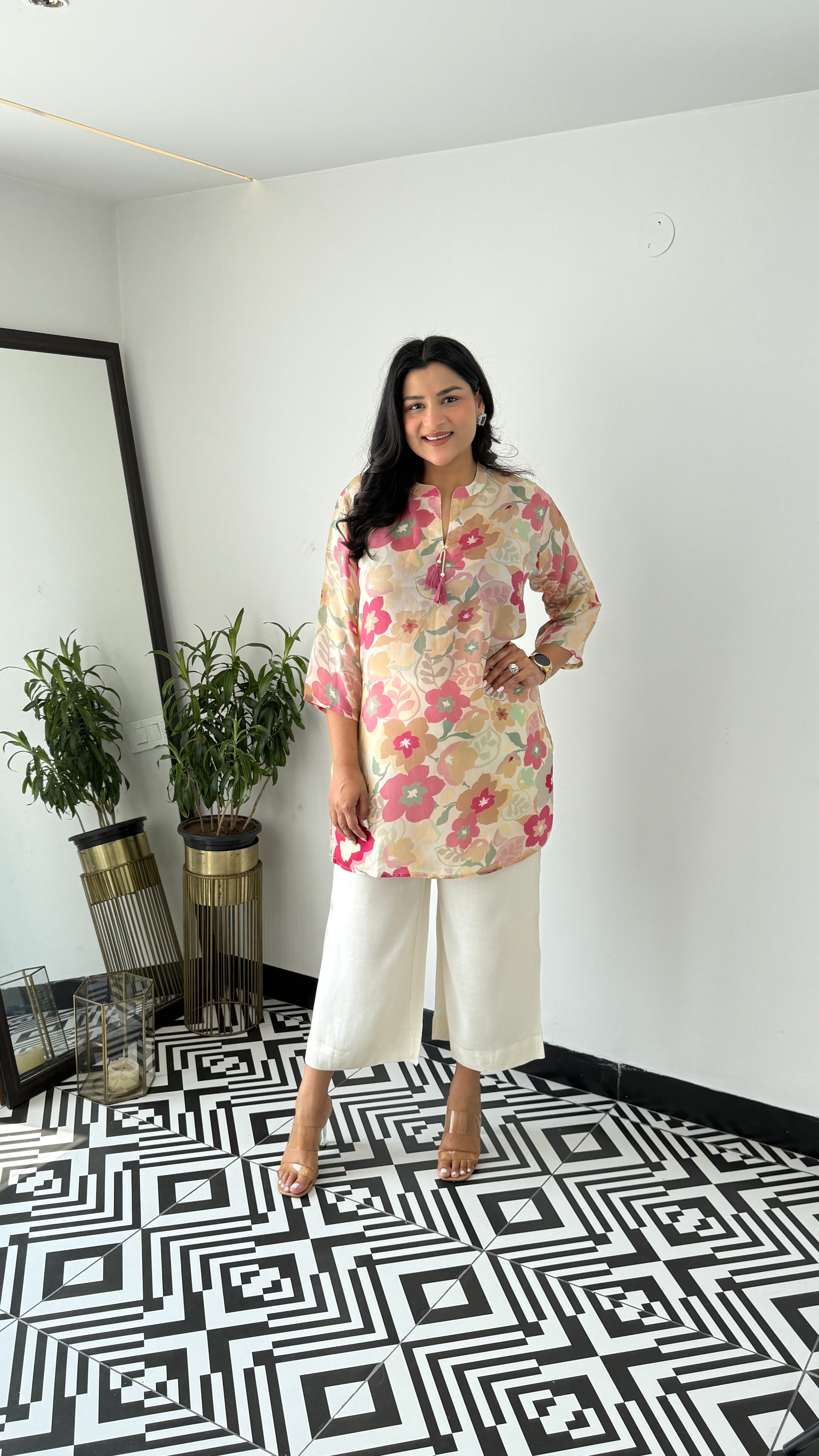 Melange Cream Multiprint Cord Set