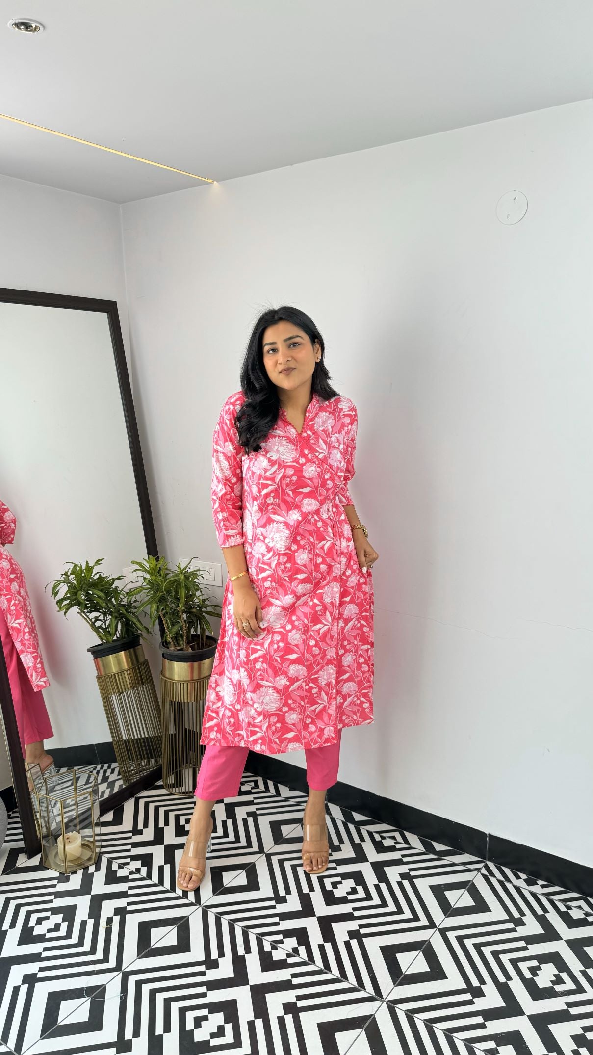 Blossom Floral Angrakha Kurta Set