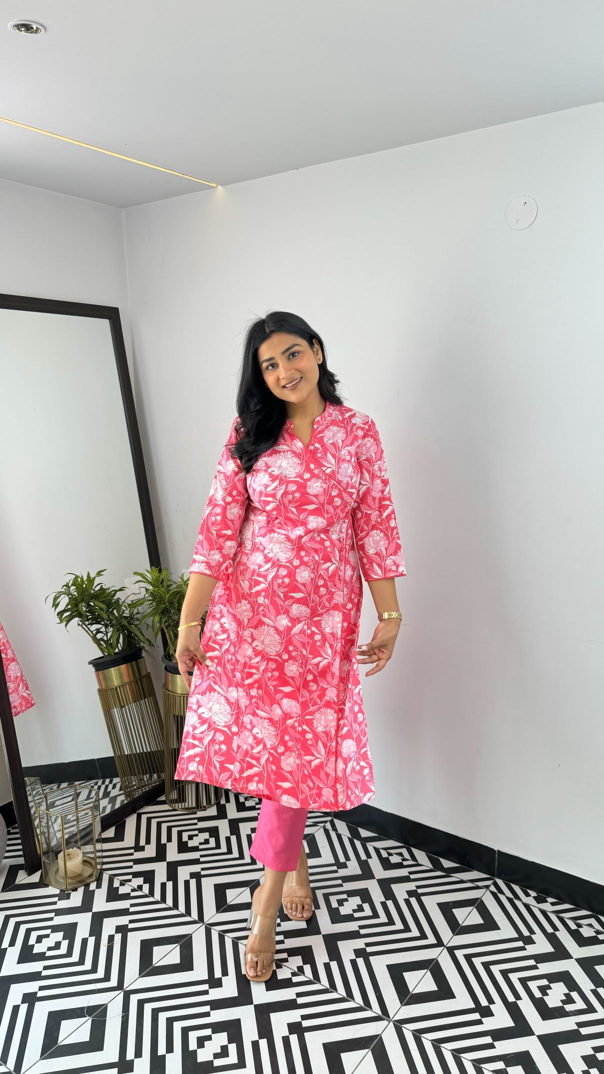 Blossom Floral Angrakha Kurta Set
