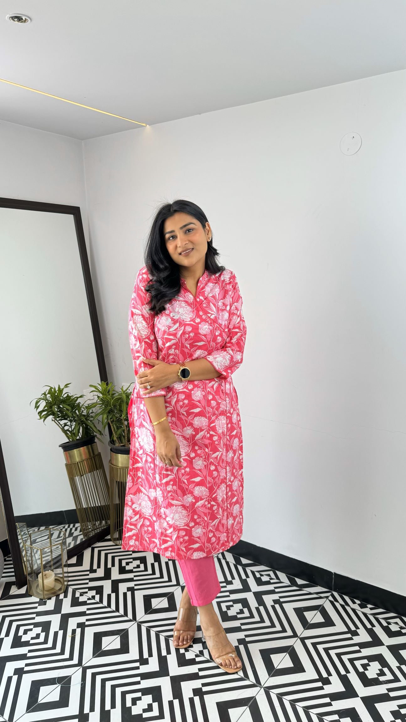 Blossom Floral Angrakha Kurta Set
