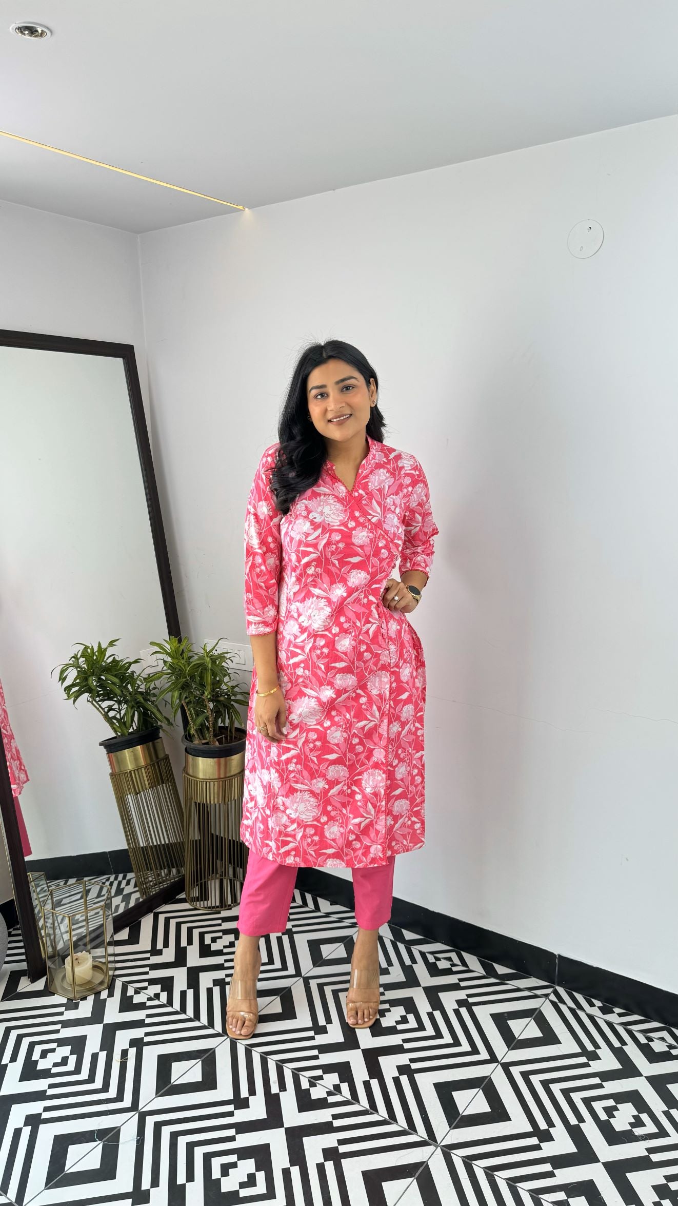 Blossom Floral Angrakha Kurta Set