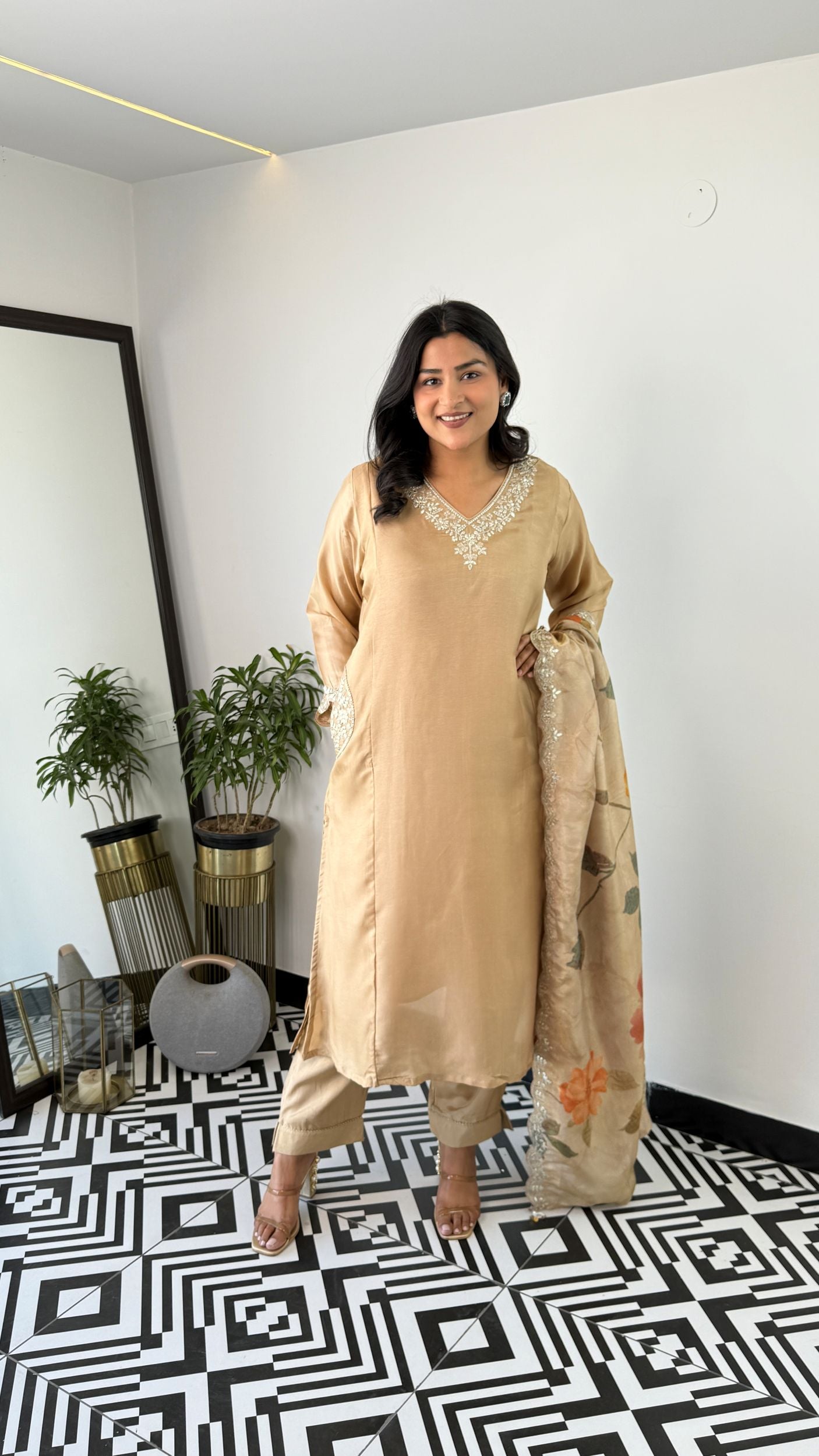 Aisha Beige Suit Set