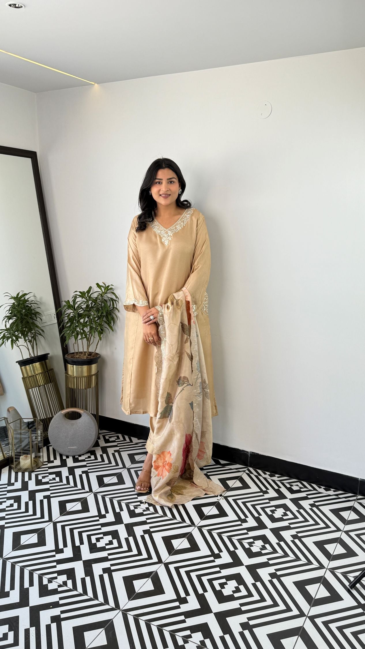 Aisha Beige Suit Set
