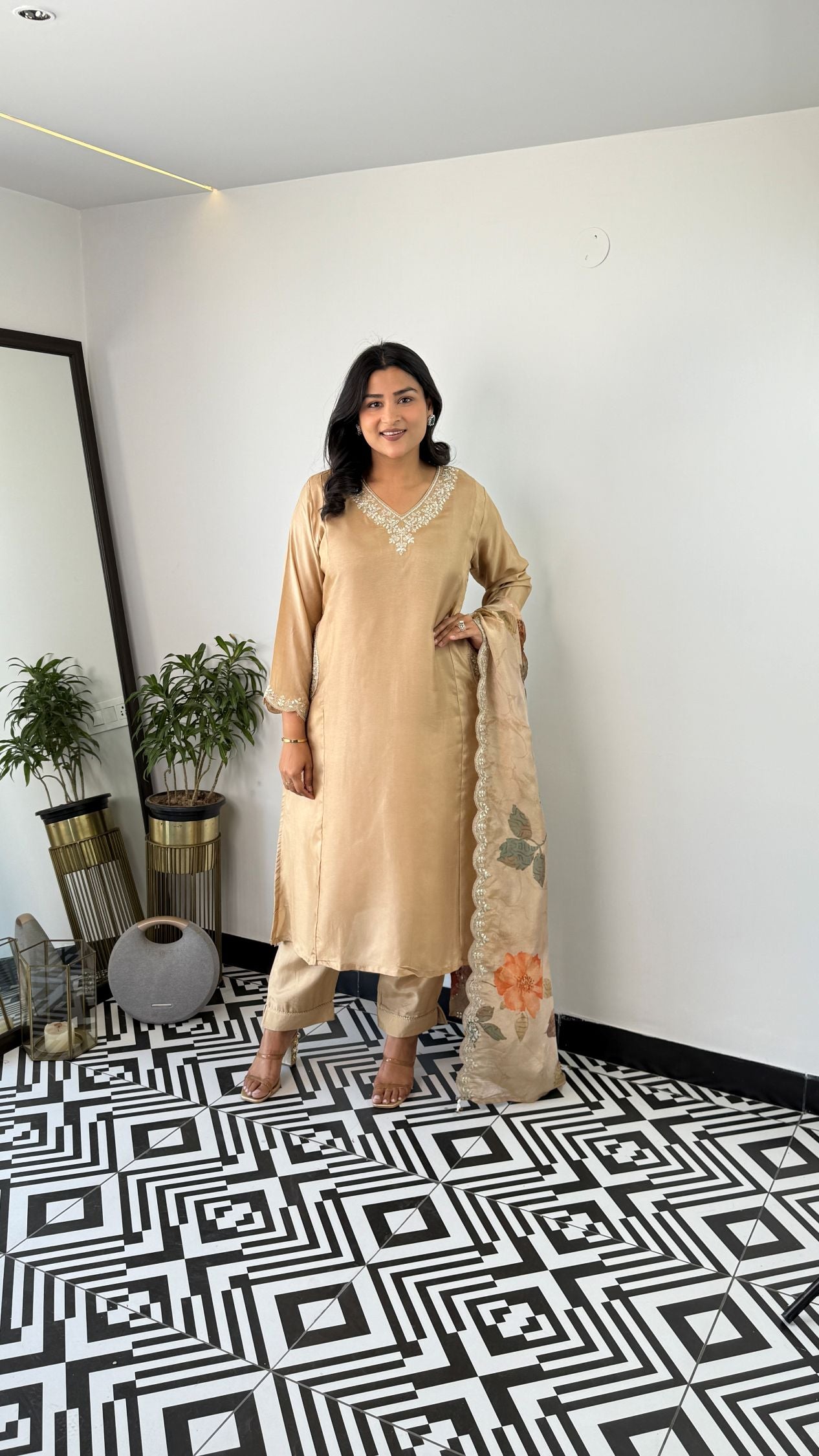 Aisha Beige Suit Set