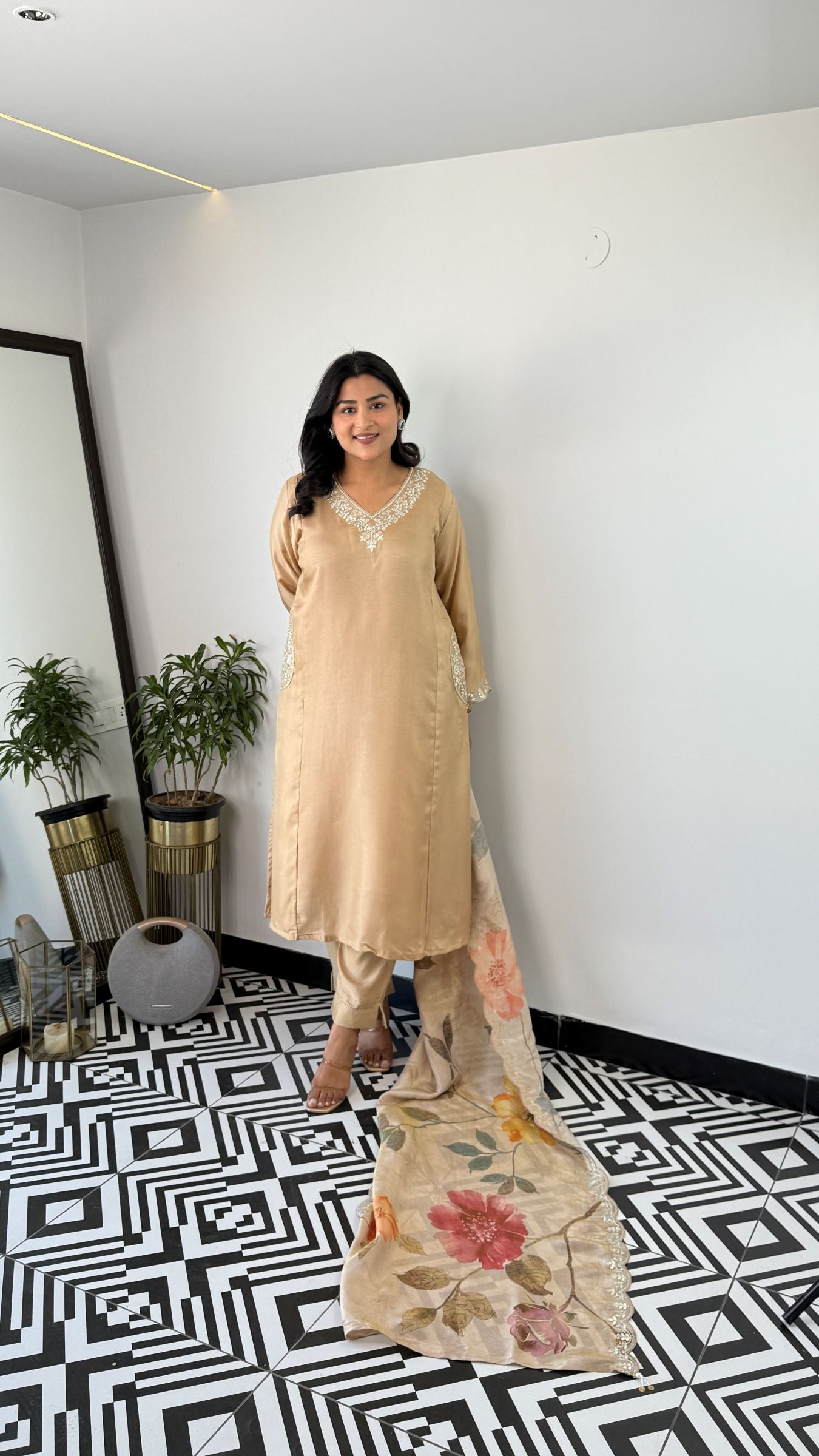 Aisha Beige Suit Set