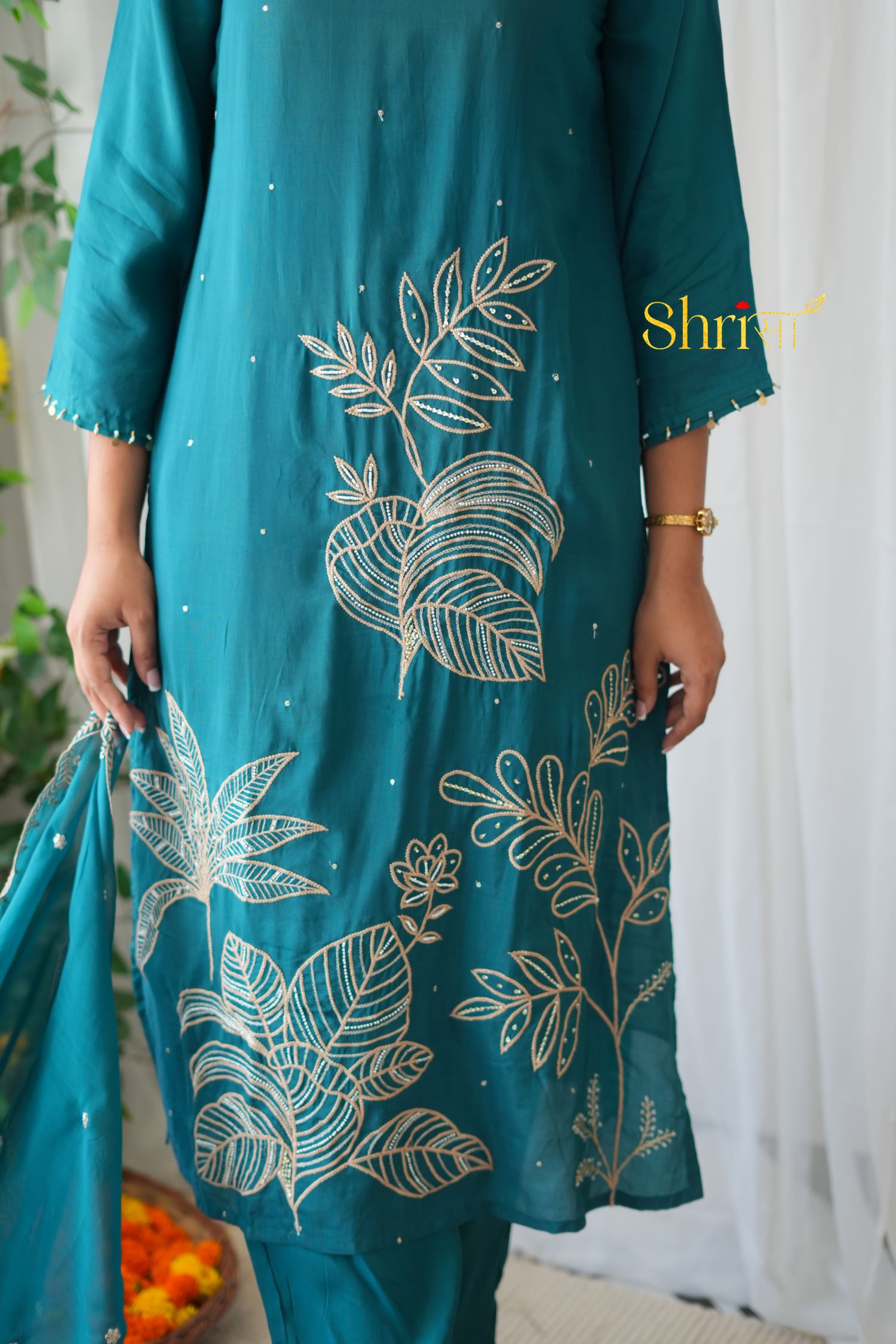 Alina Teal Blue Suit Set