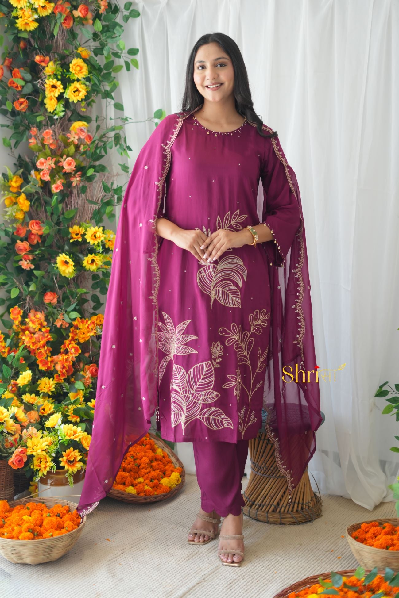 Alina Wine Suit Set