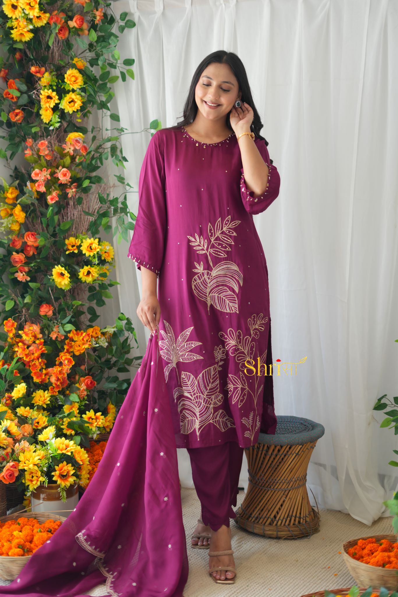 Alina Wine Suit Set