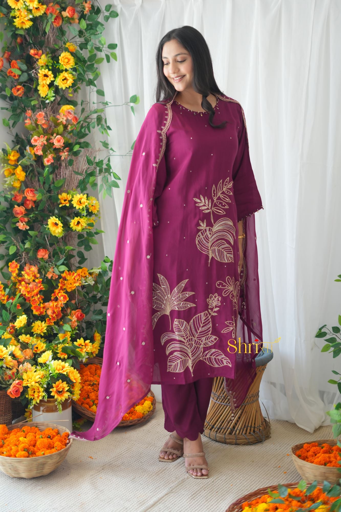 Alina Wine Suit Set