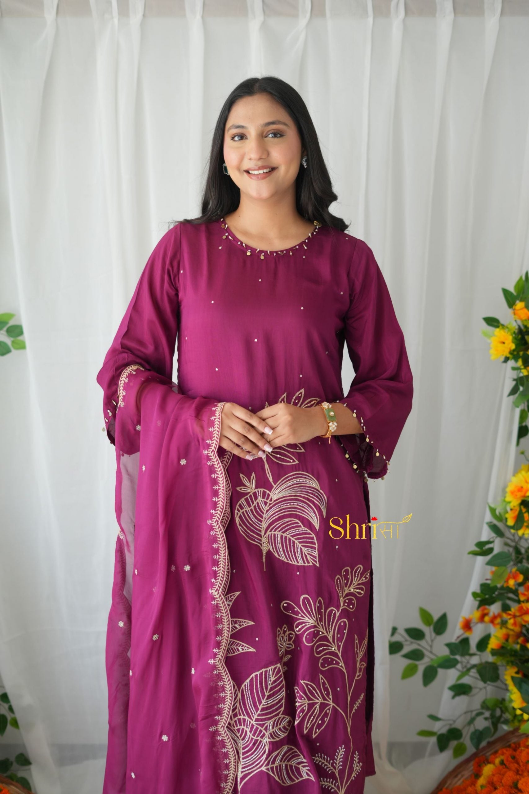 Alina Wine Suit Set