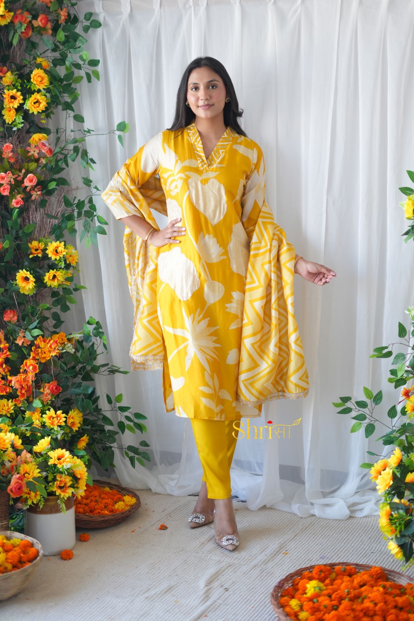 Anouk Yellow Suit Set