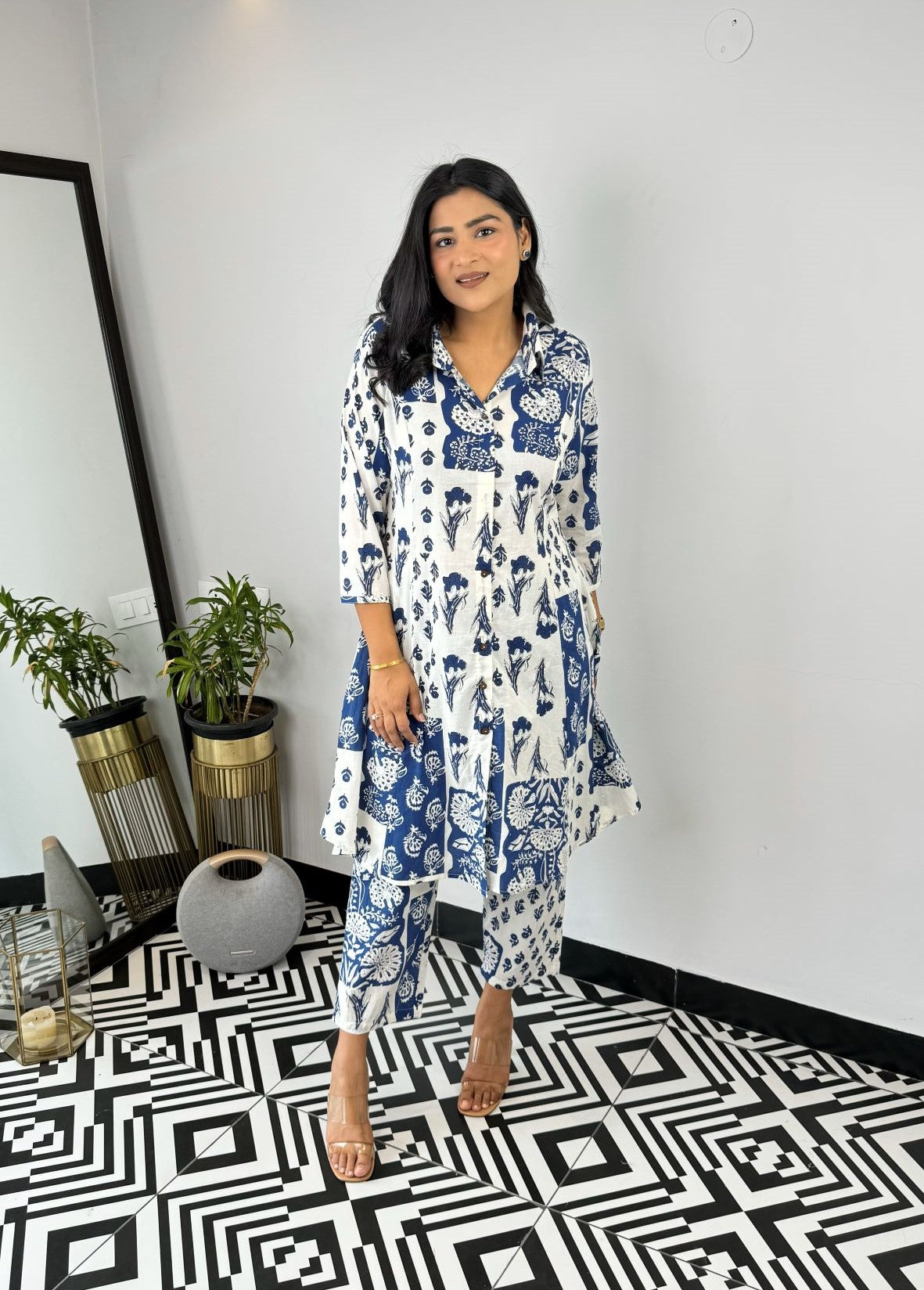 Applique Print Cotton Cord Set