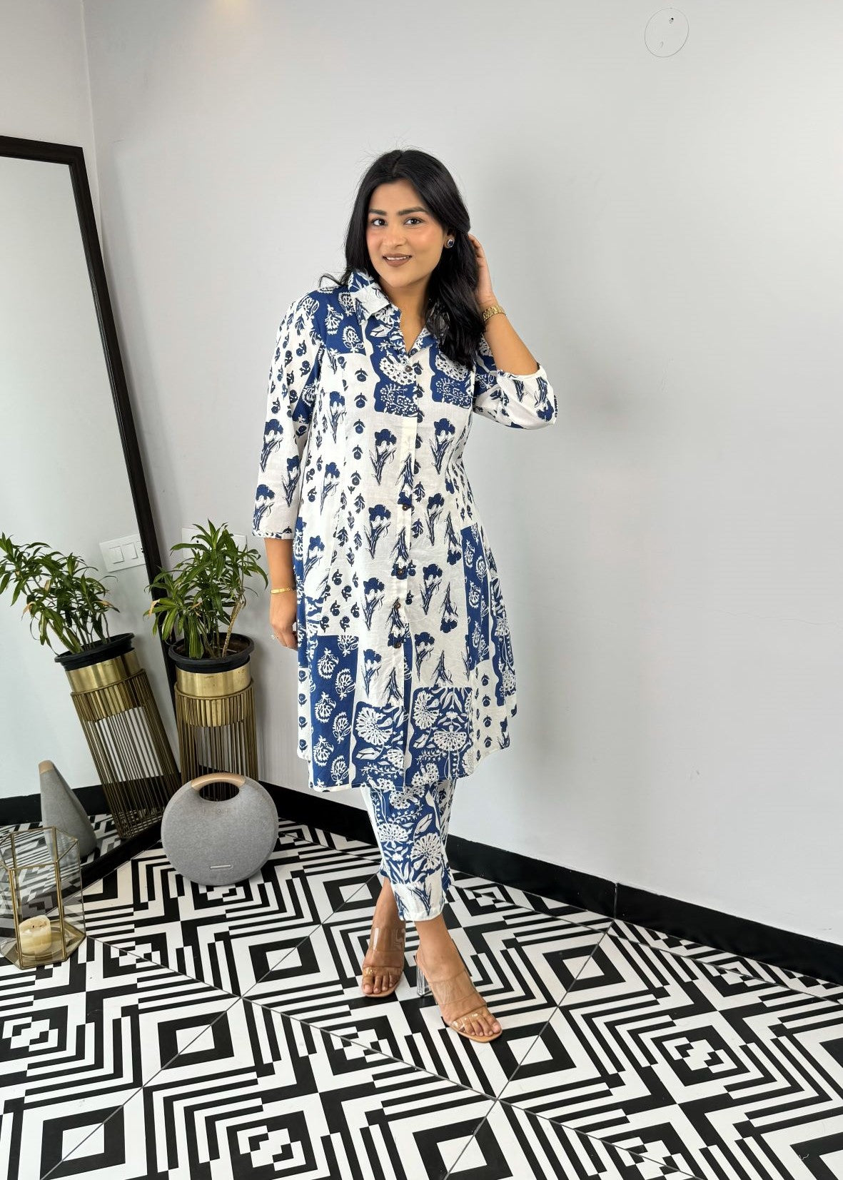 Applique Print Cotton Cord Set