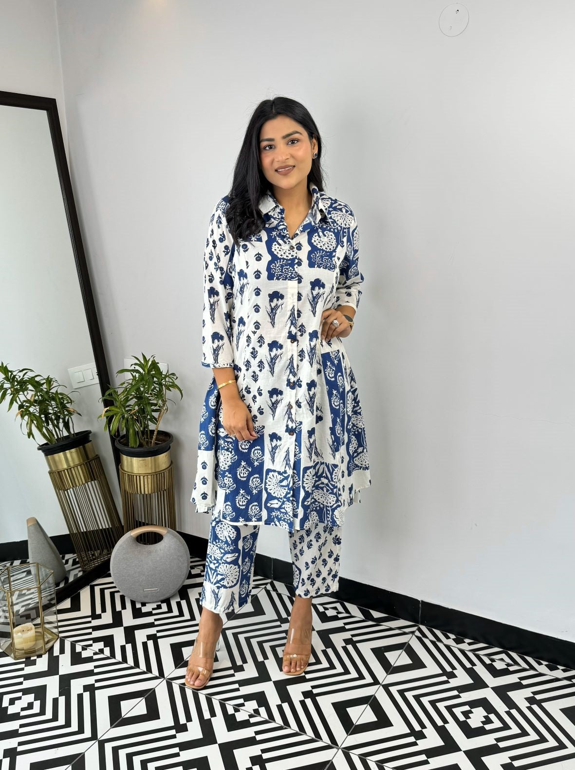 Applique Print Cotton Cord Set