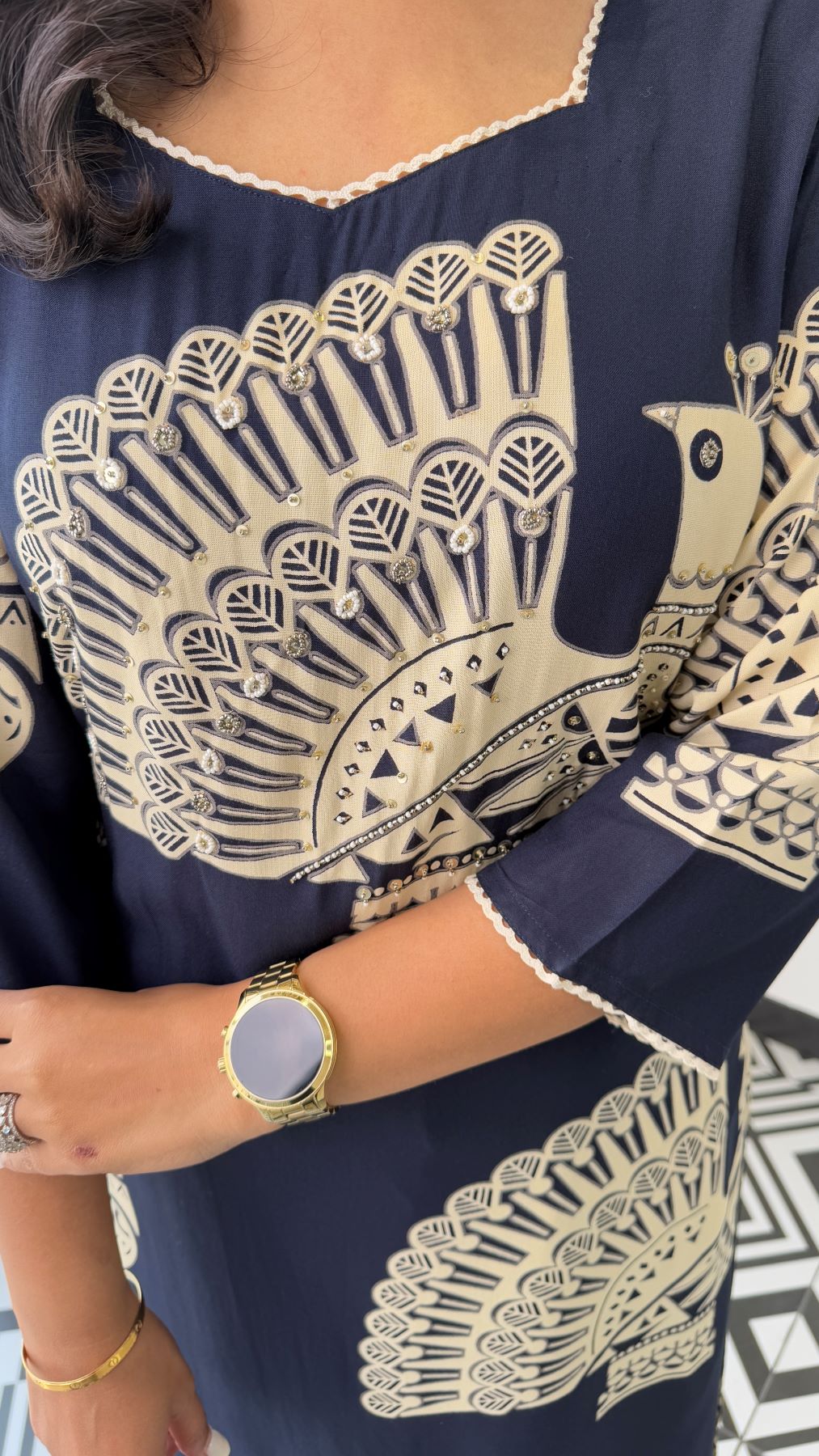 Aztec Blue Kurta Pants