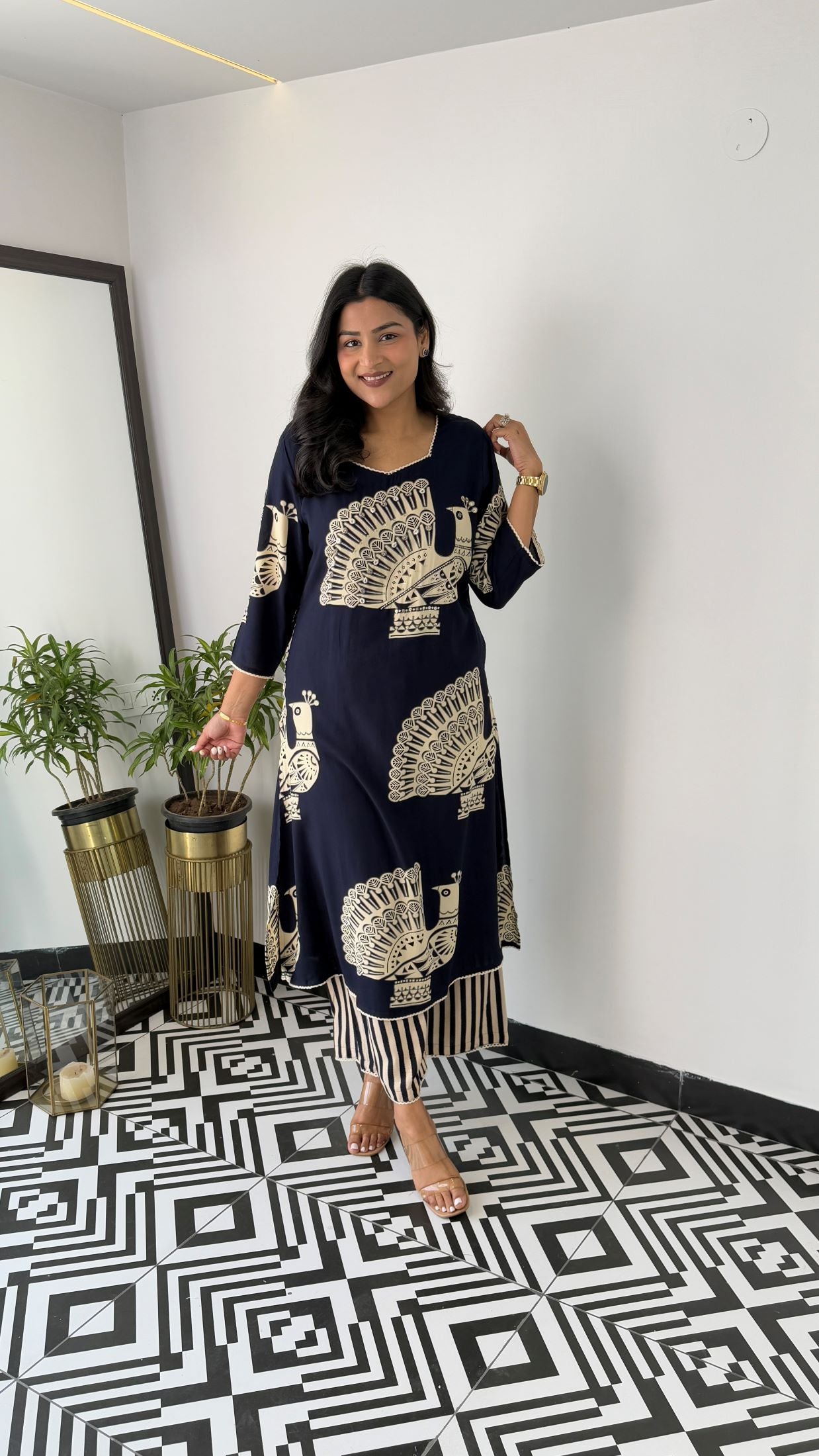 Aztec Blue Kurta Pants