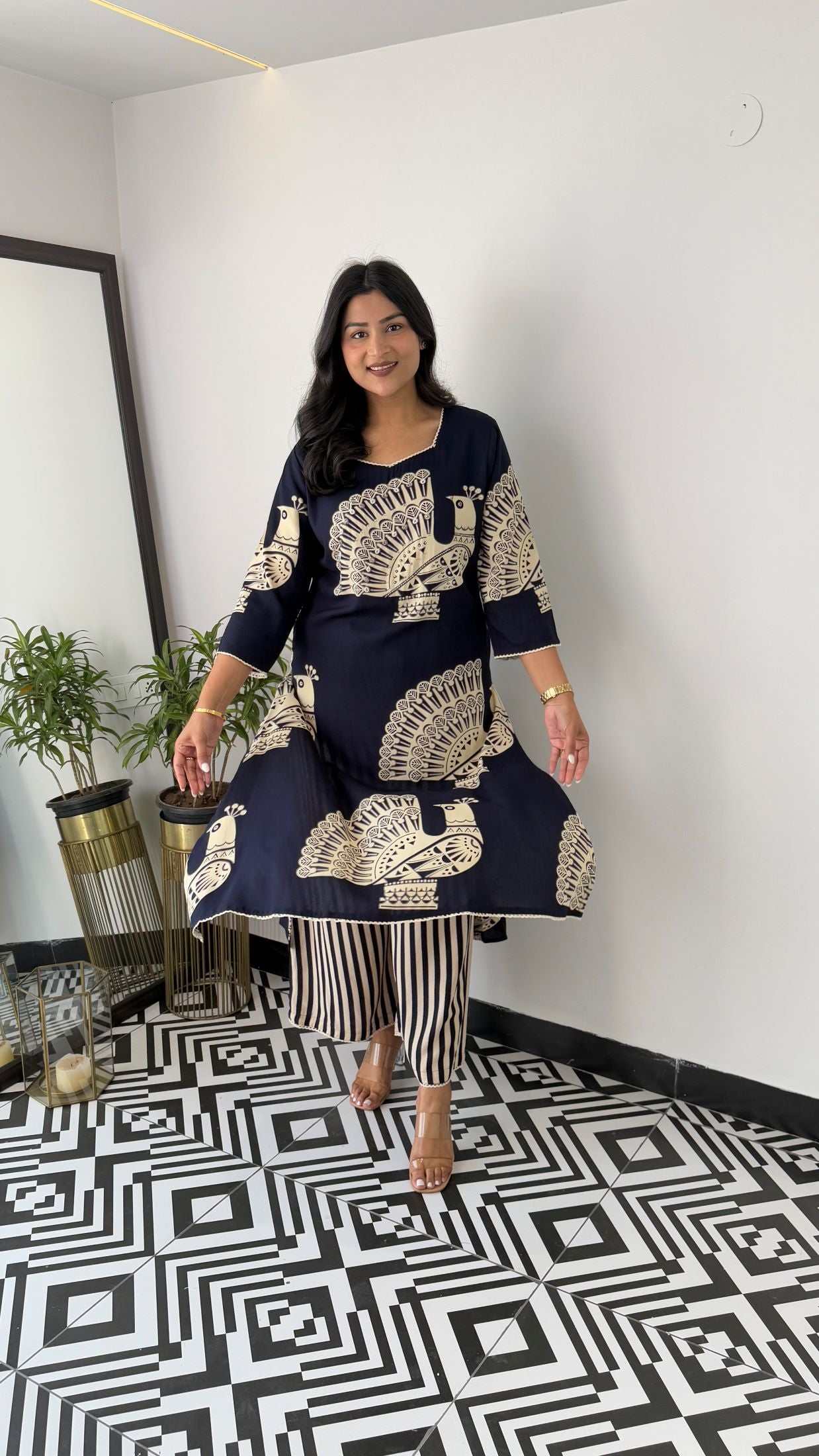 Aztec Blue Kurta Pants