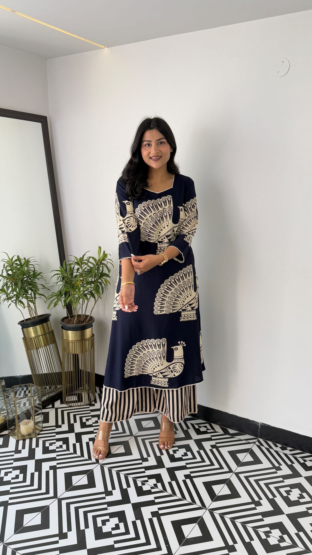 Aztec Blue Kurta Pants