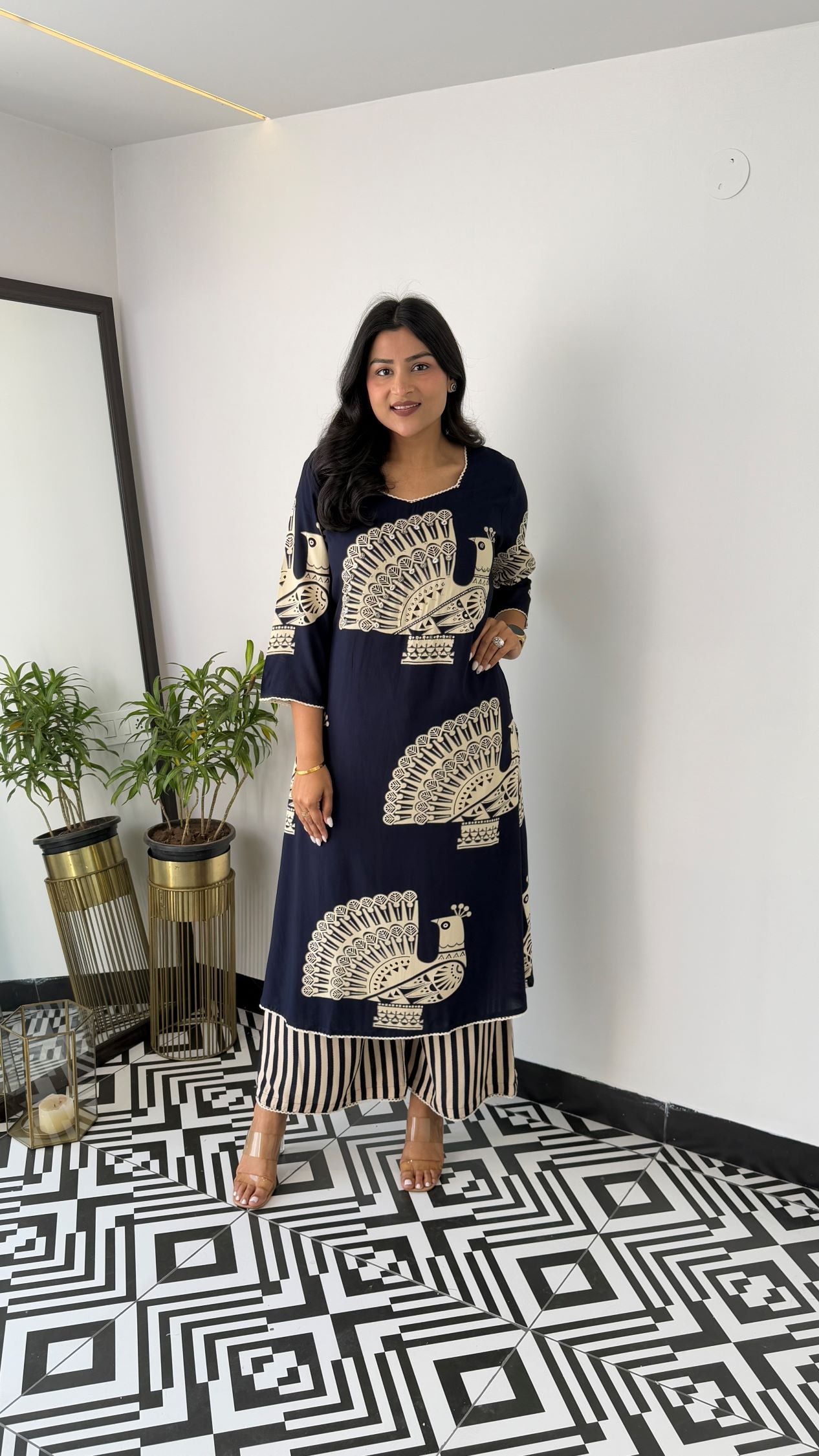 Aztec Blue Kurta Pants