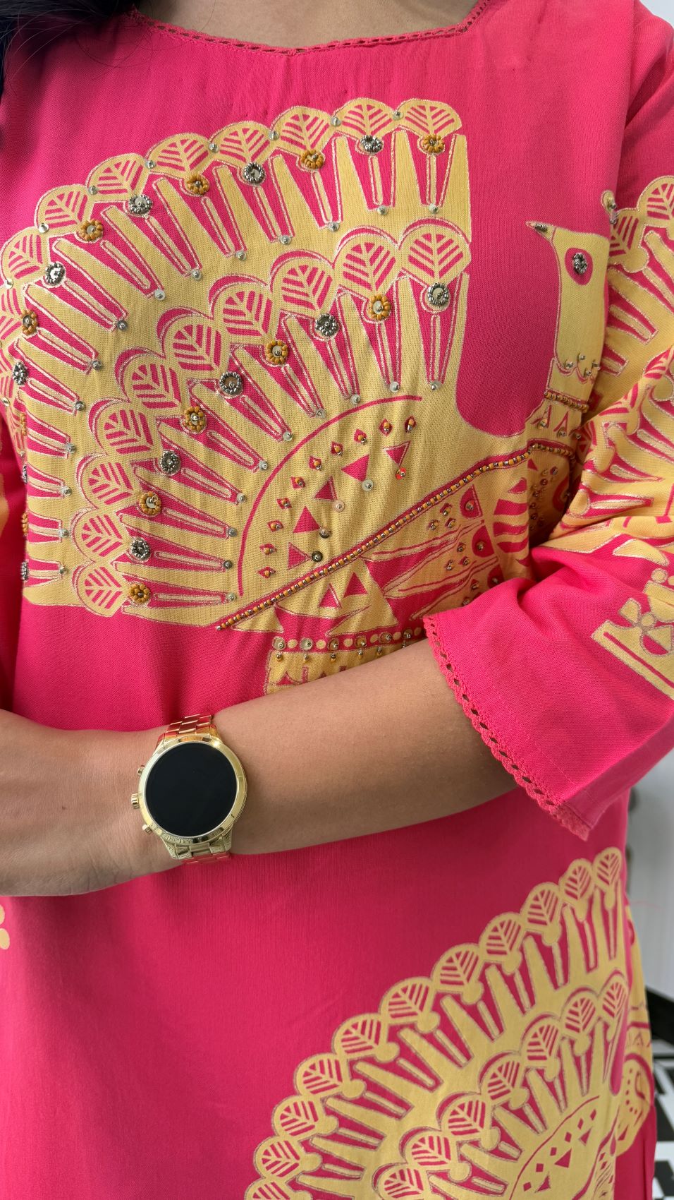 Aztec Pink Kurta Pants