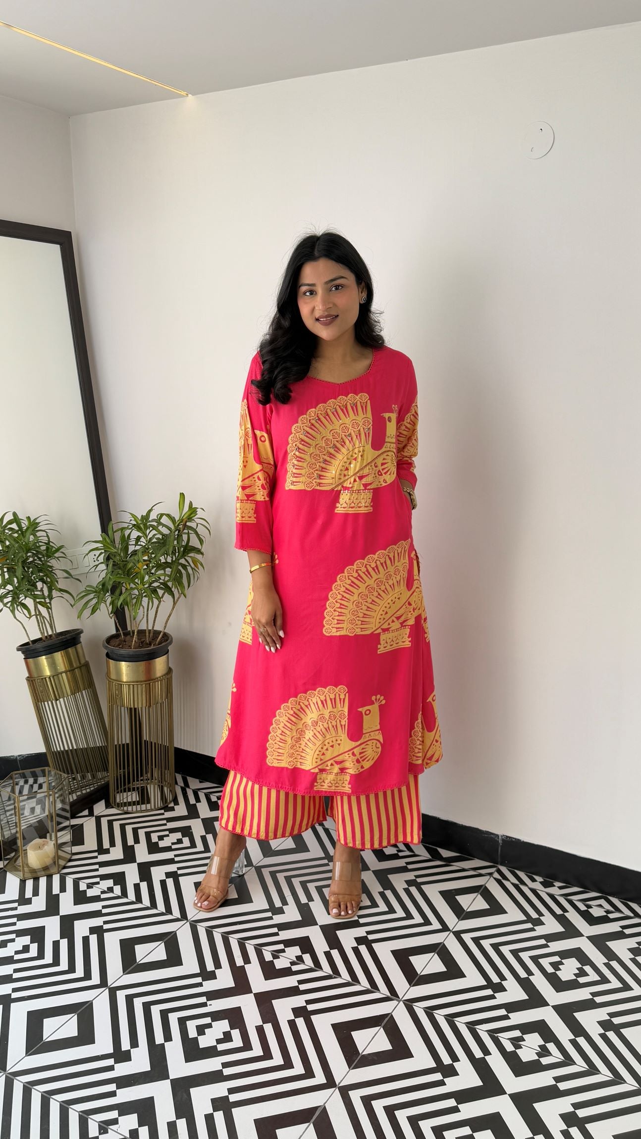 Aztec Pink Kurta Pants