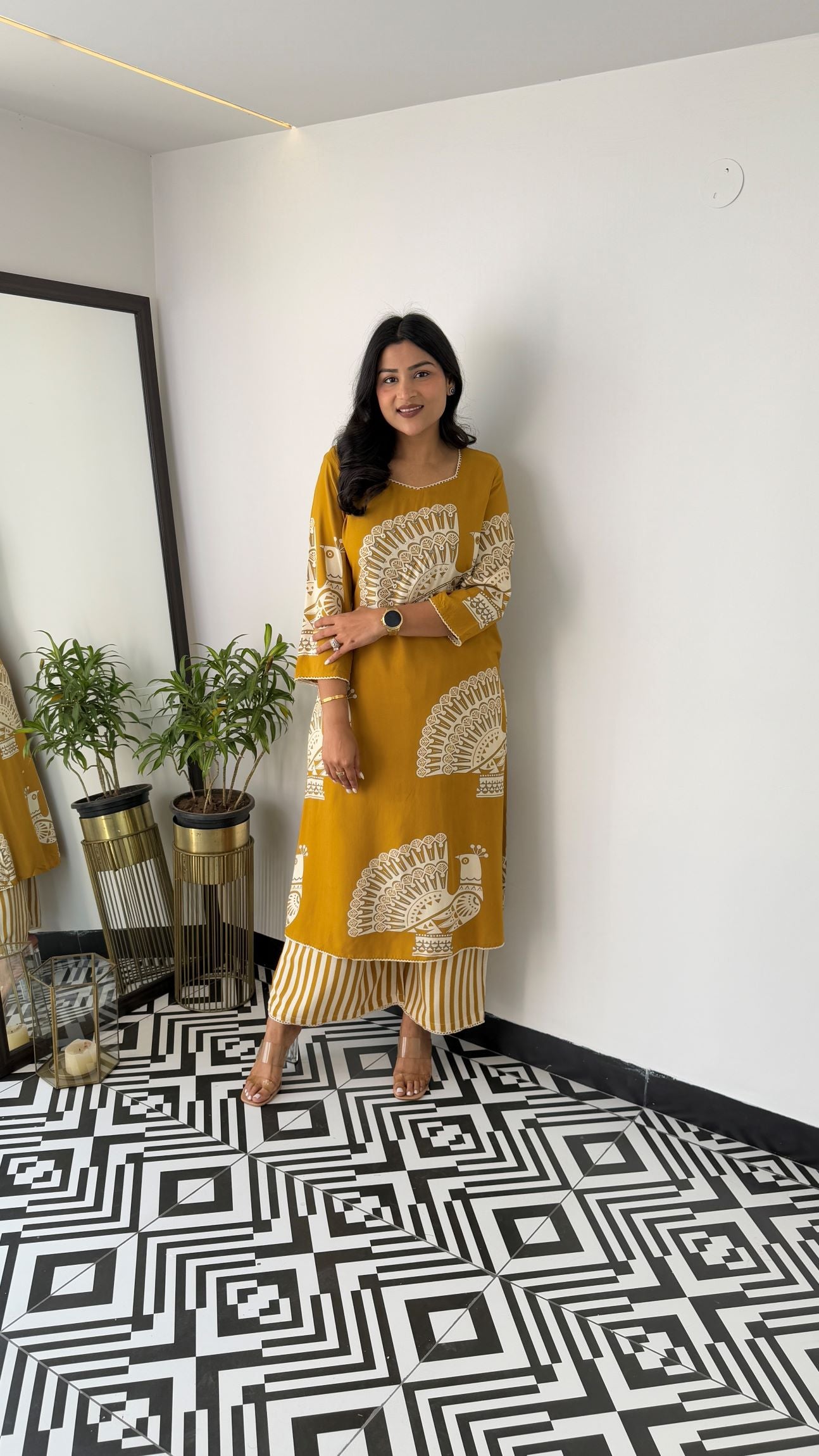 Aztec Yellow Kurta Pants