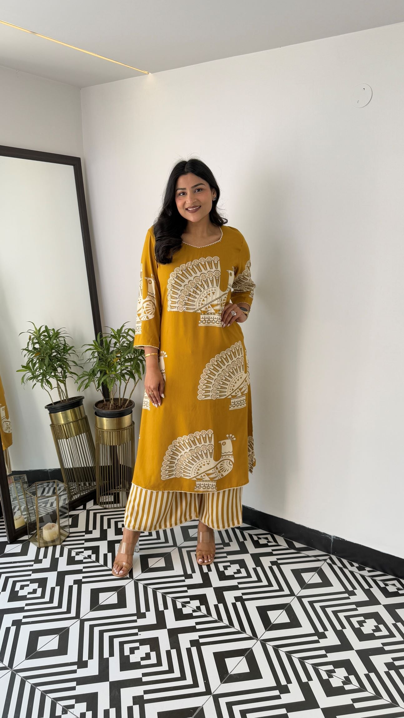 Aztec Yellow Kurta Pants