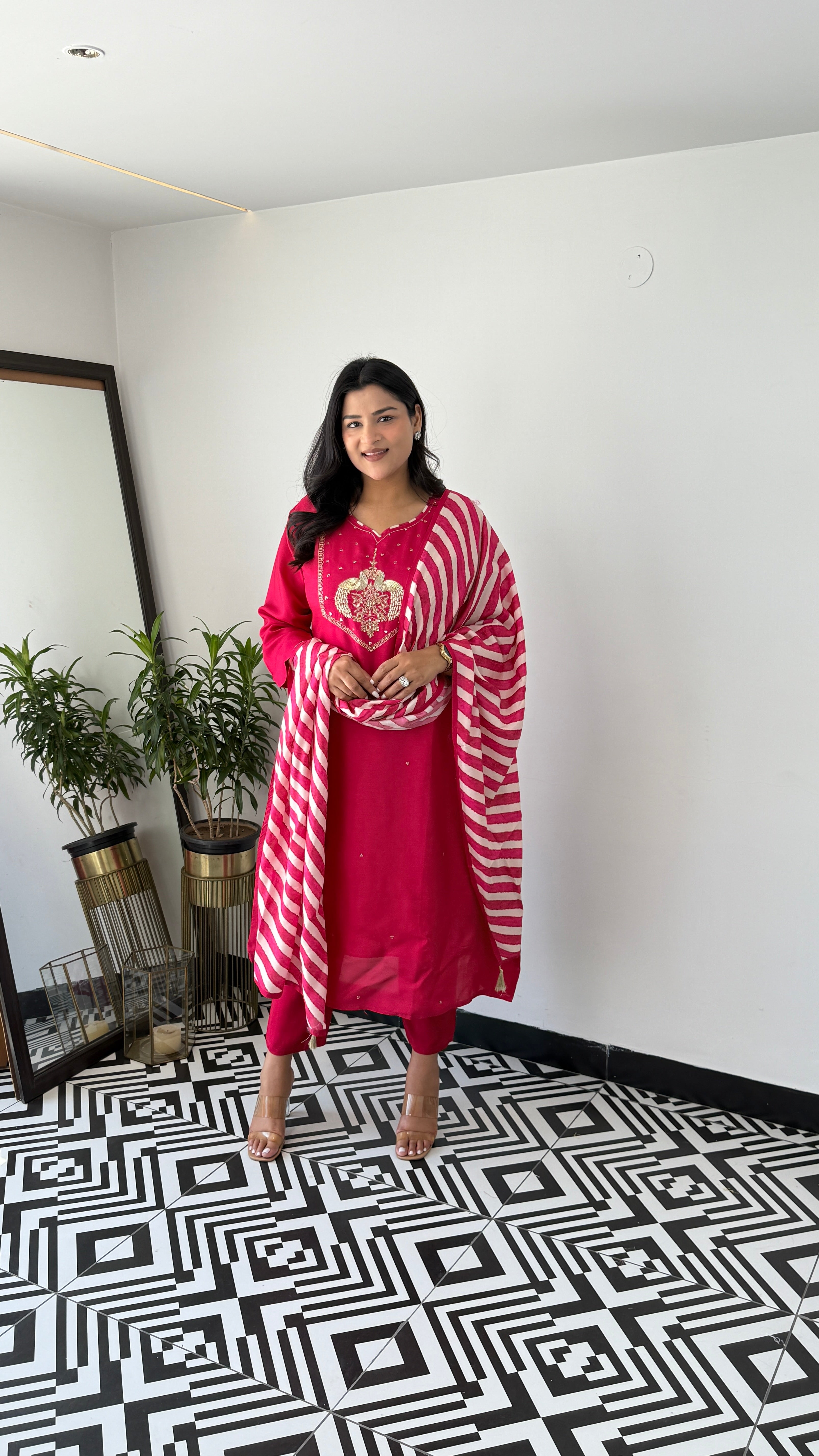 Magenta Lehariya Suit Set