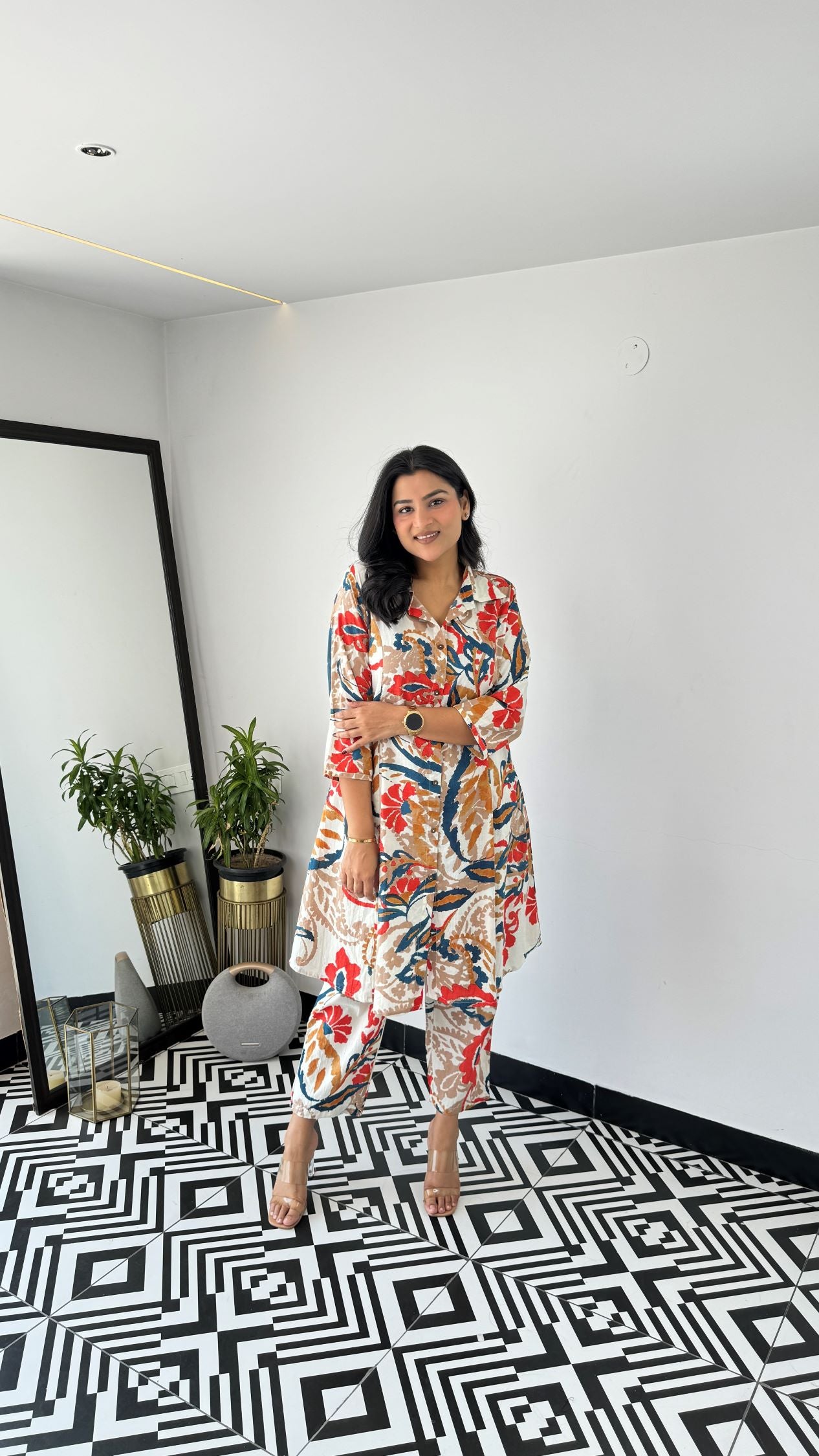 Beige Cream Cotton Cord Set