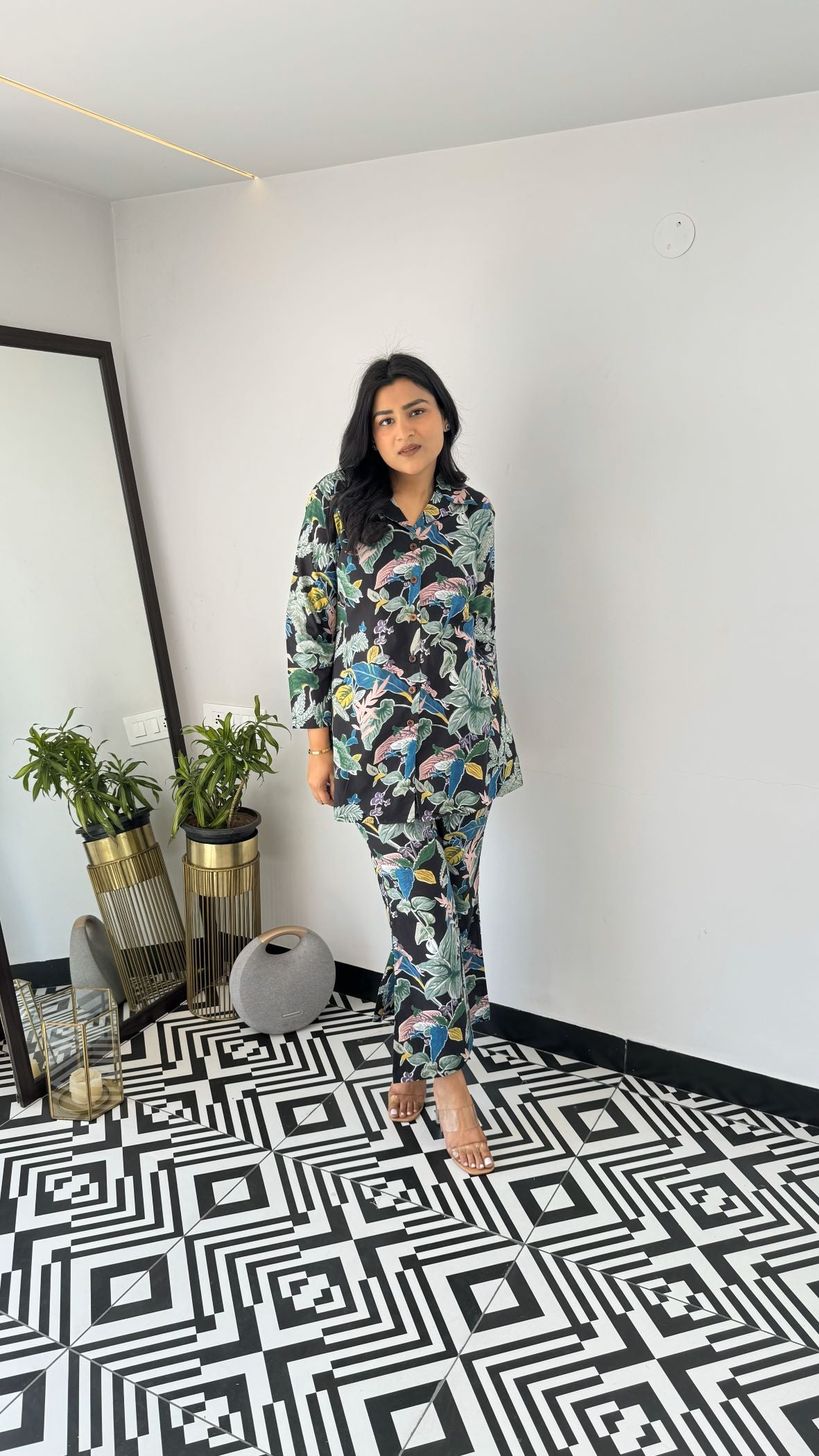 Willow Short Black Cotton Cord Set