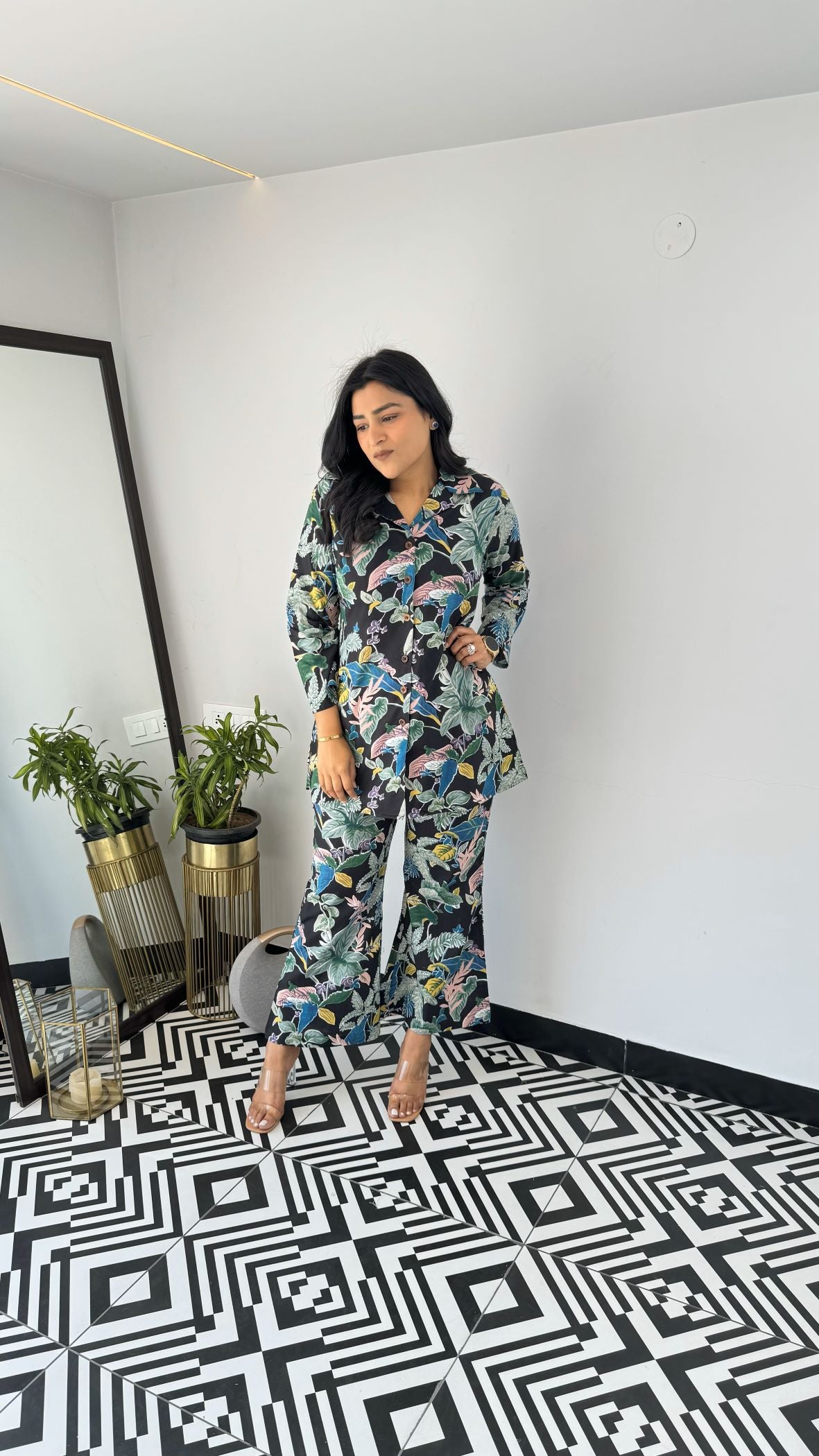 Willow Short Black Cotton Cord Set