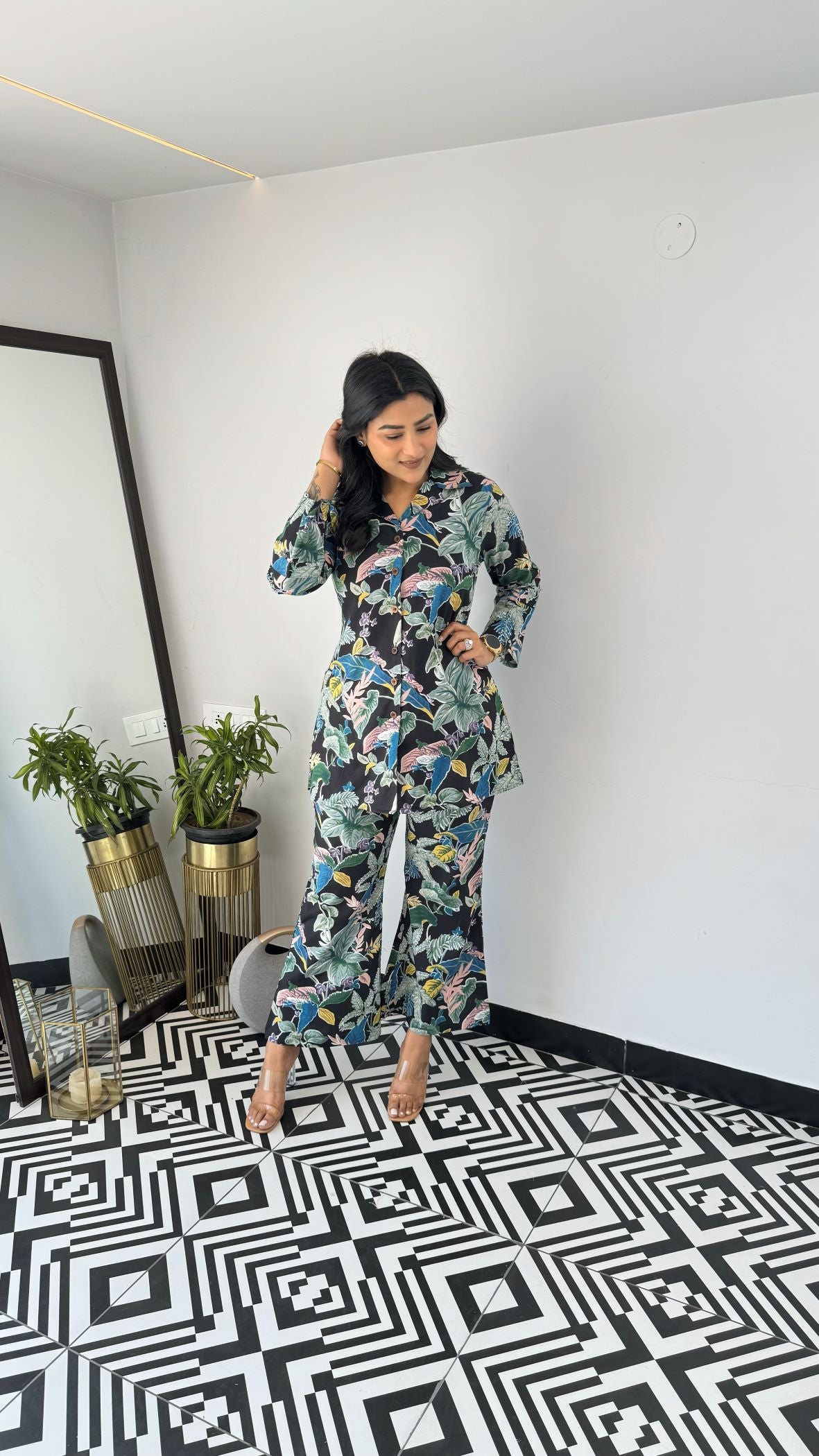 Willow Short Black Cotton Cord Set