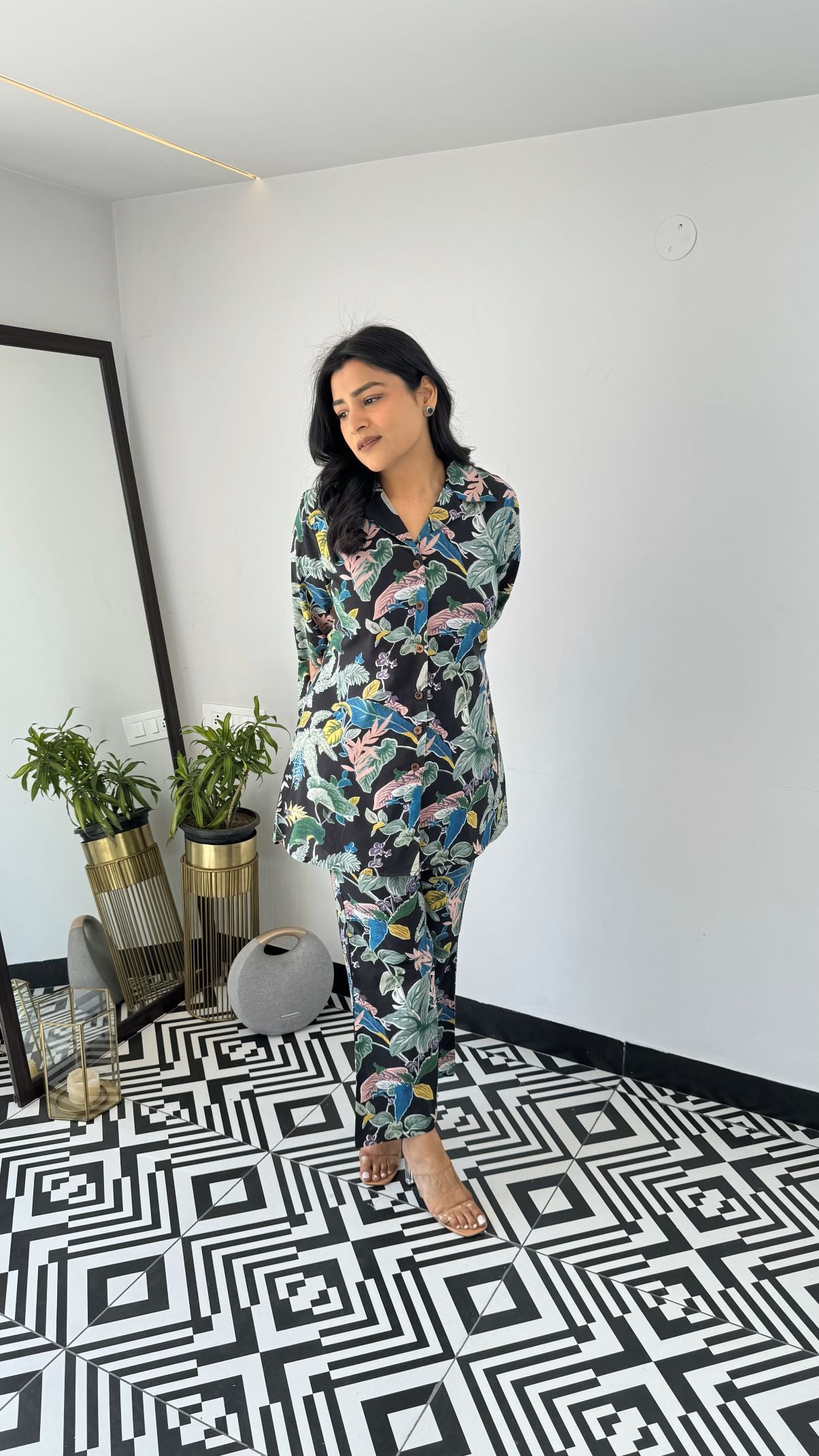 Willow Short Black Cotton Cord Set