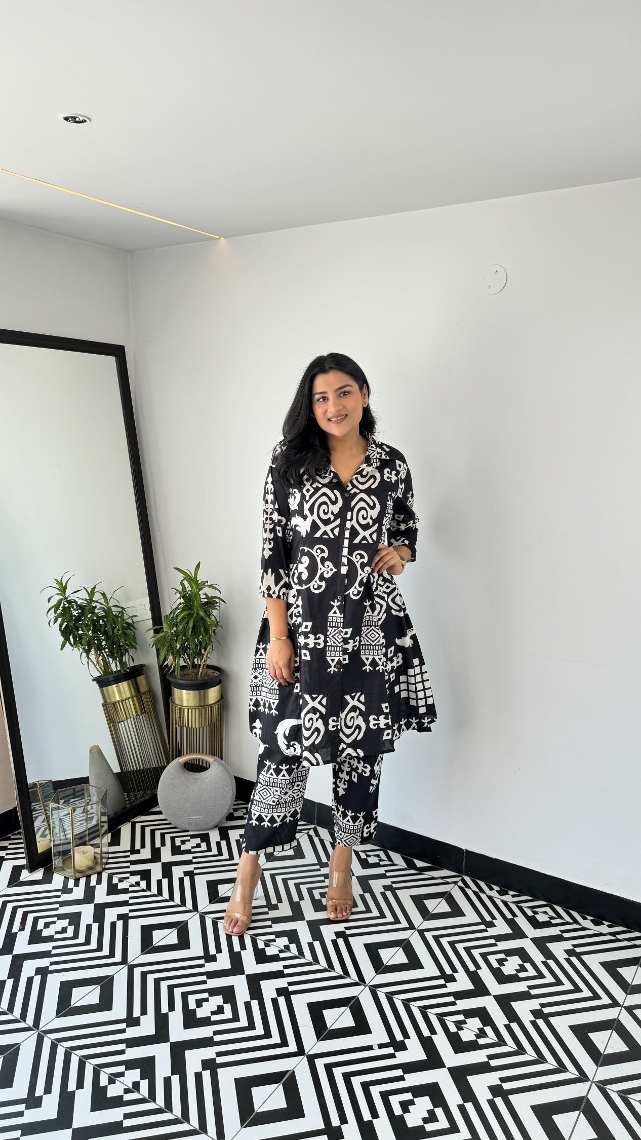 Black Vintage Cotton Cord Set