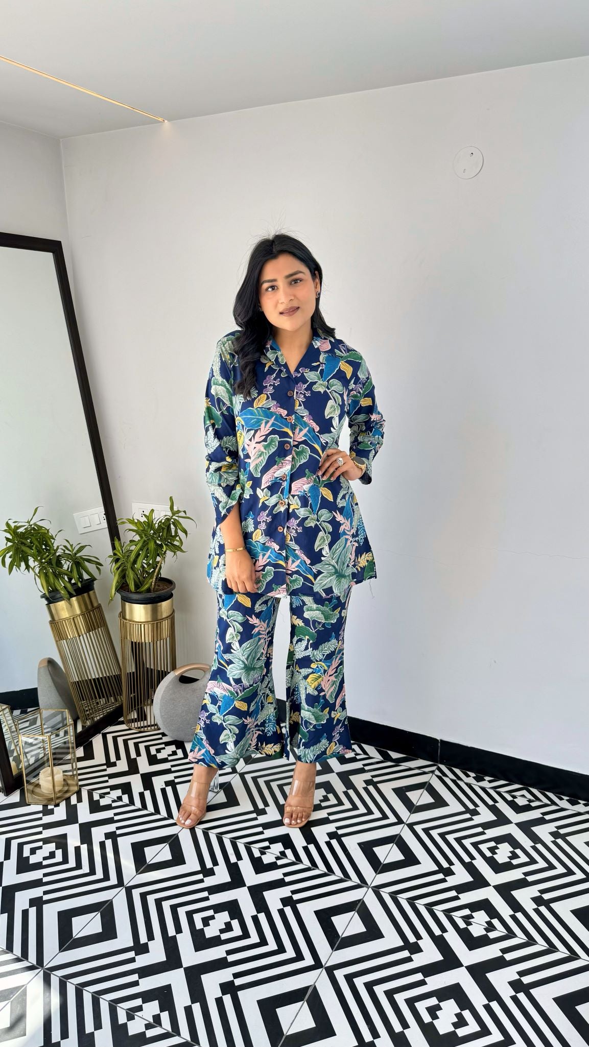 Willow Short Blue Cotton Cord Set