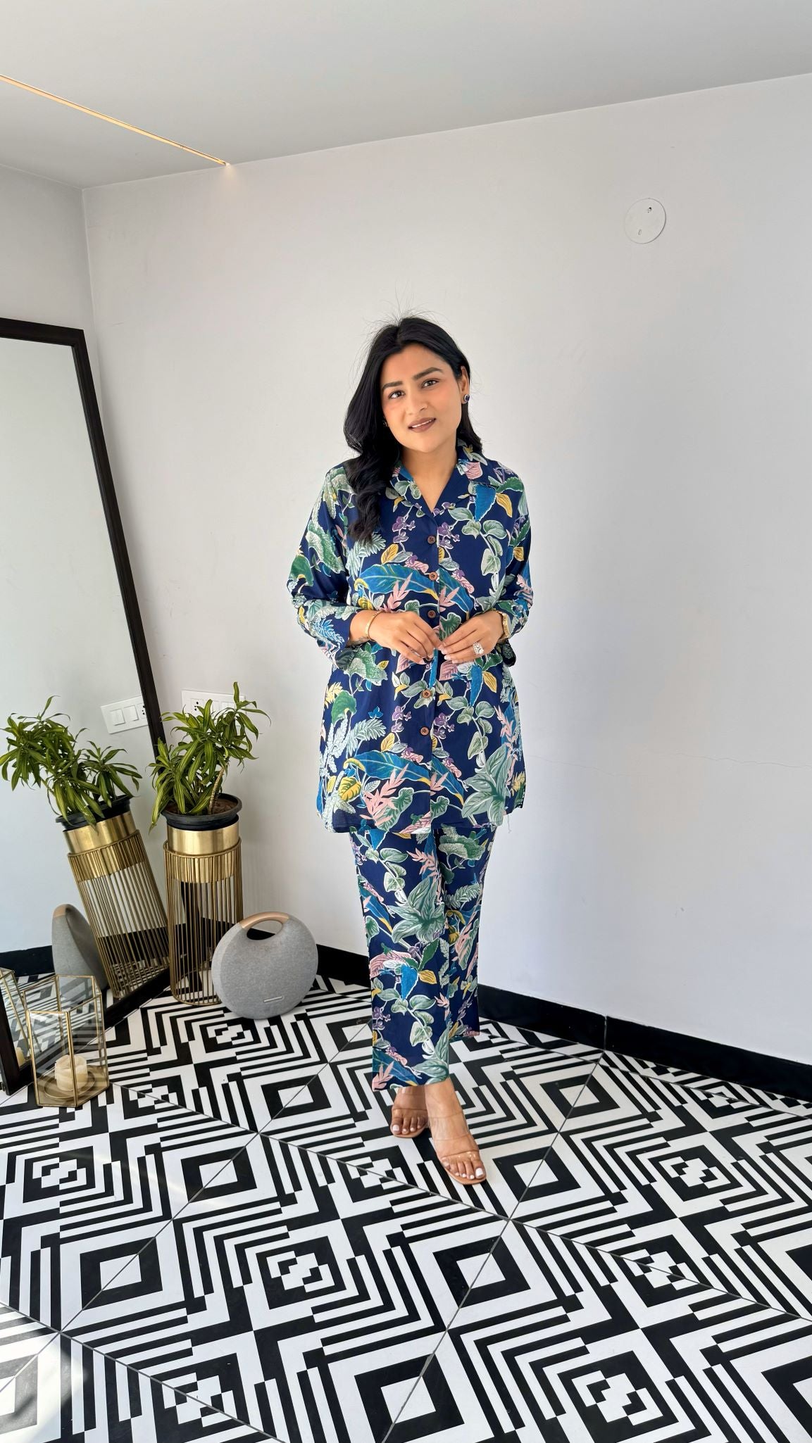 Willow Short Blue Cotton Cord Set