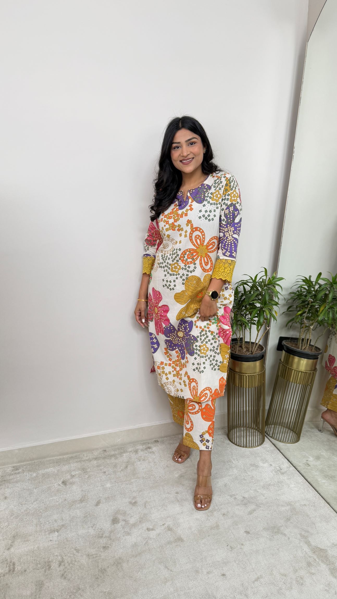 Floral Fusion Kurta Pants