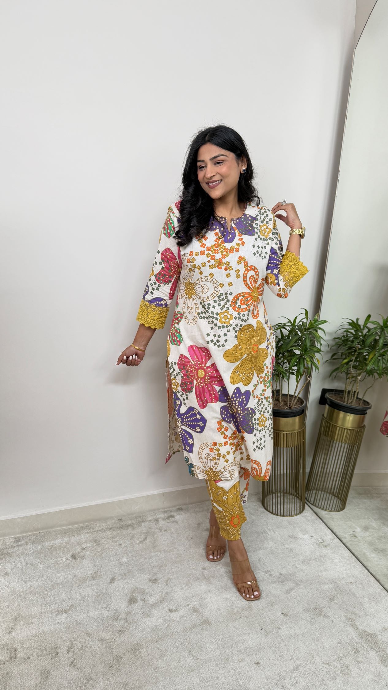 Floral Fusion Kurta Pants
