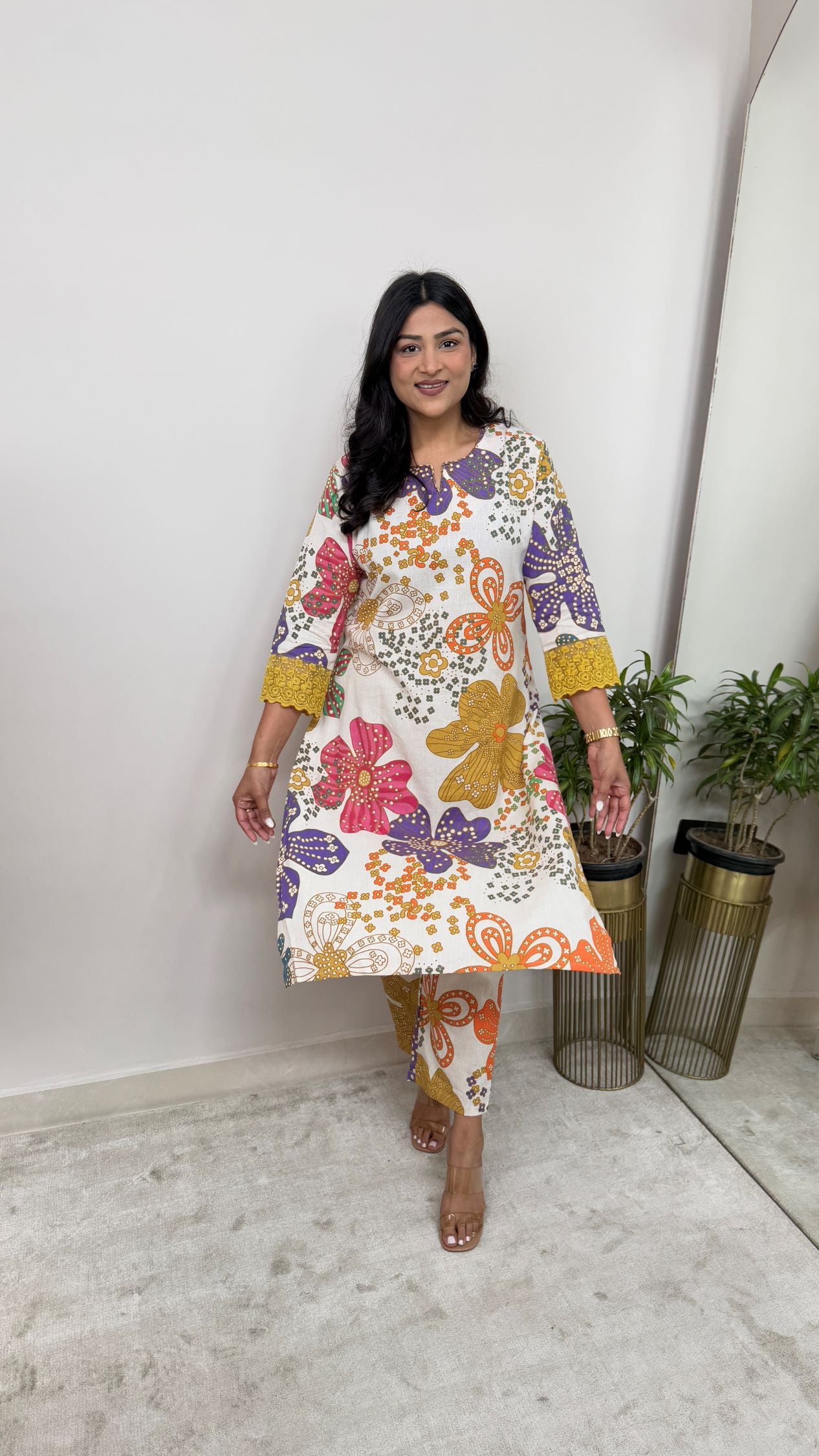 Floral Fusion Kurta Pants