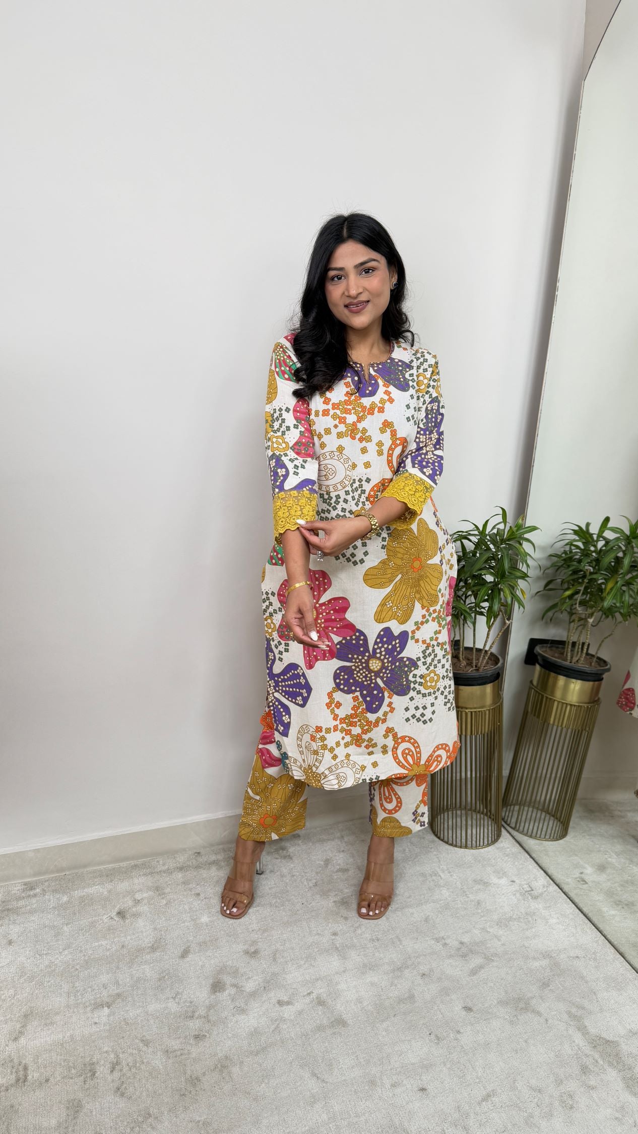 Floral Fusion Kurta Pants